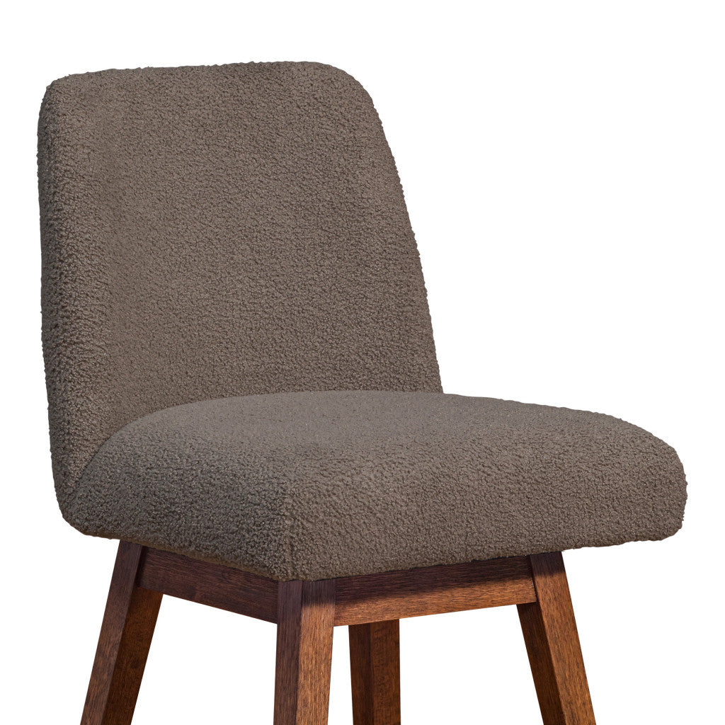 Taupe and Brown Solid Wood Counter Height Swivel Bar Chair By Homeroots | Bar Stools | Modishstore - 8