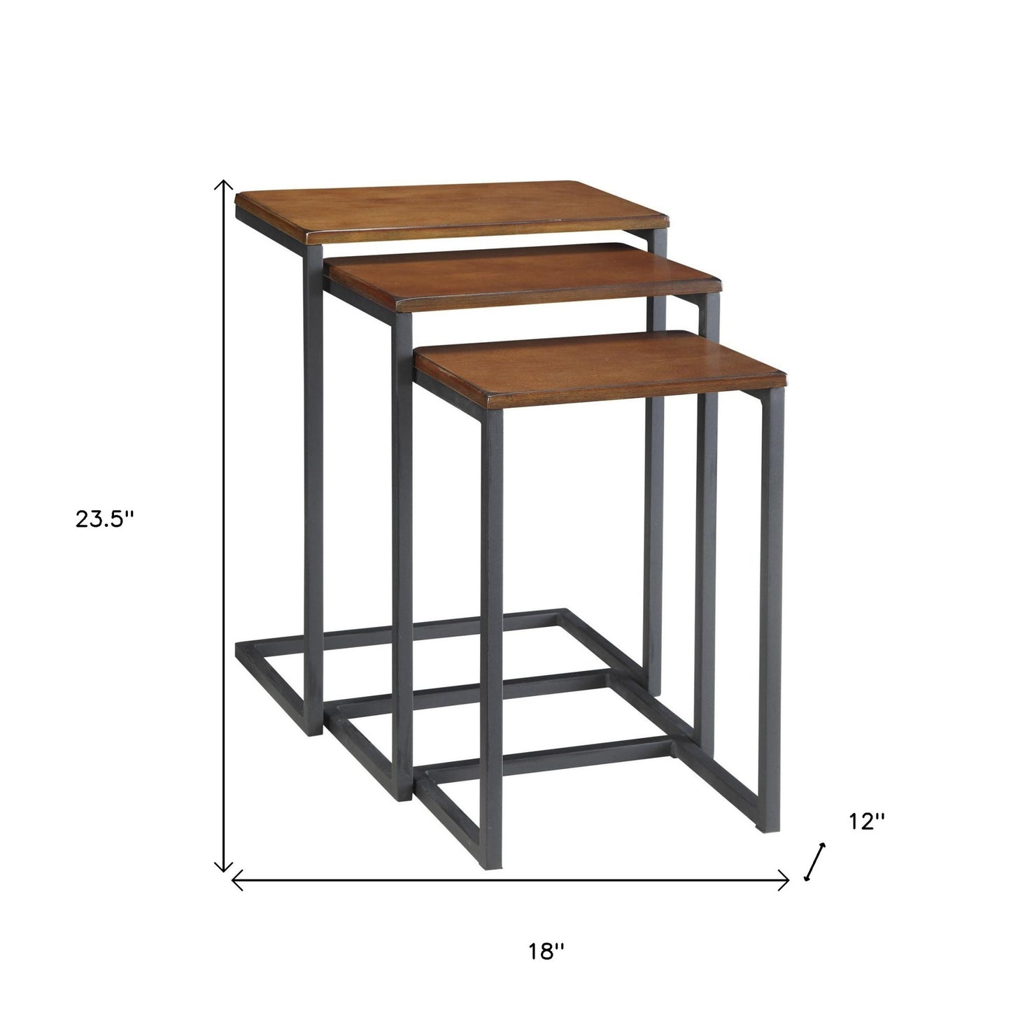 Black And Brown Manufactured Wood Rectangular End Table By Homeroots | End Tables | Modishstore - 5
