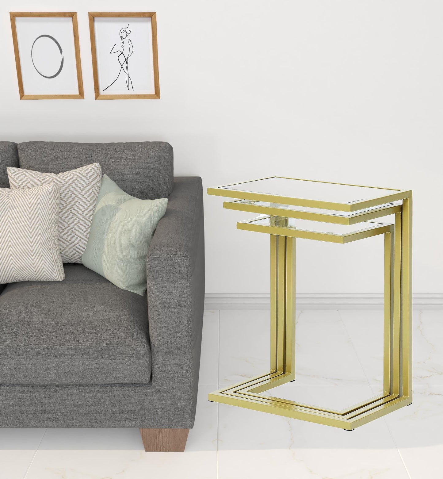 Chrome Glass Rectangular End Table By Homeroots | End Tables | Modishstore - 5