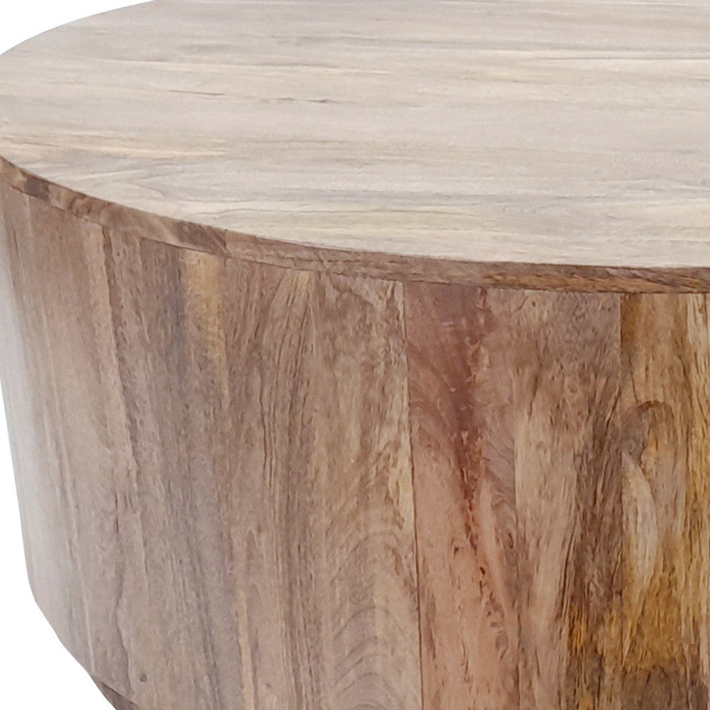 Natural Solid Wood Round Coffee Table By Homeroots | Coffee Tables | Modishstore - 4