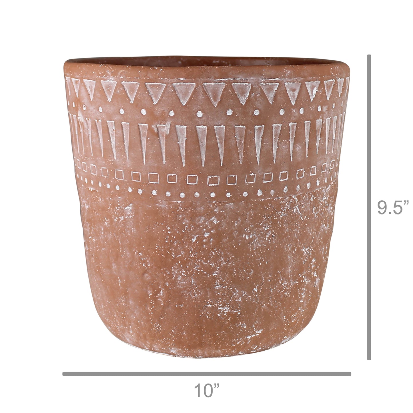 Lima Cachepot, Cement, Terra Cotta - Large Set Of 4 By HomArt | Planters, Troughs & Cachepots | Modishstore - 2