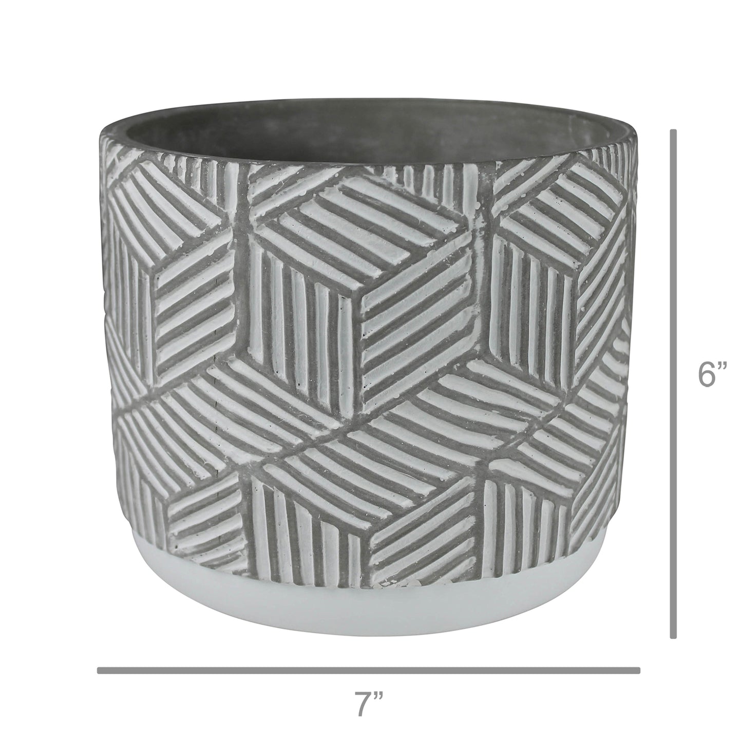 Cachepot, Cement - Rhombus Set Of 4 By HomArt | Planters, Troughs & Cachepots | Modishstore - 2