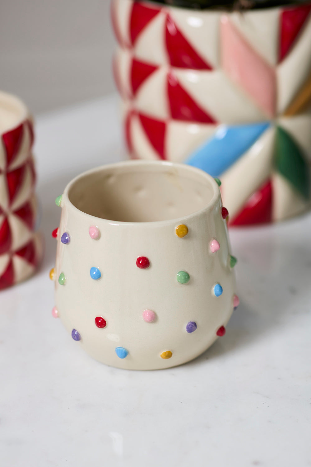 Color Dot Pot Set of 4 By Accent Decor | Planters, Troughs & Cachepots | Modishstore - 6