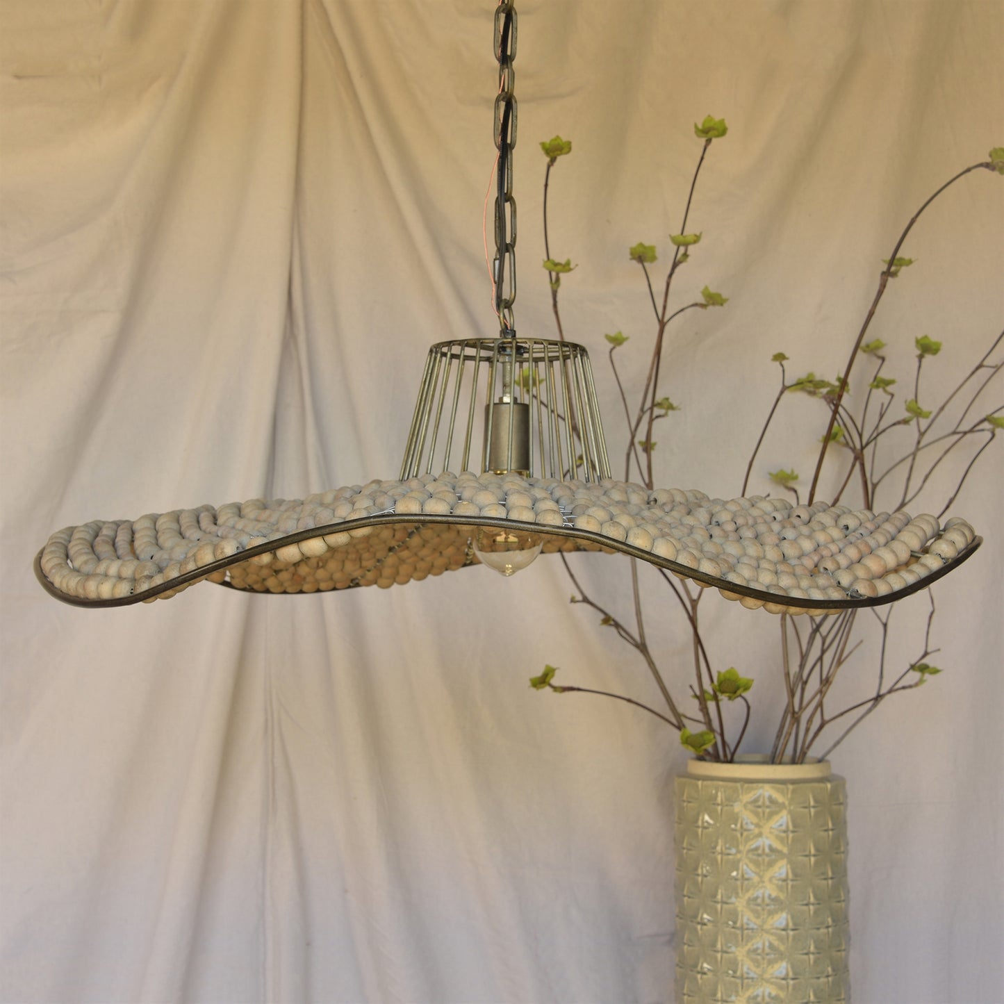 League Wooden Sphere Pendant By HomArt | Pendant Lamps | Modishstore - 6