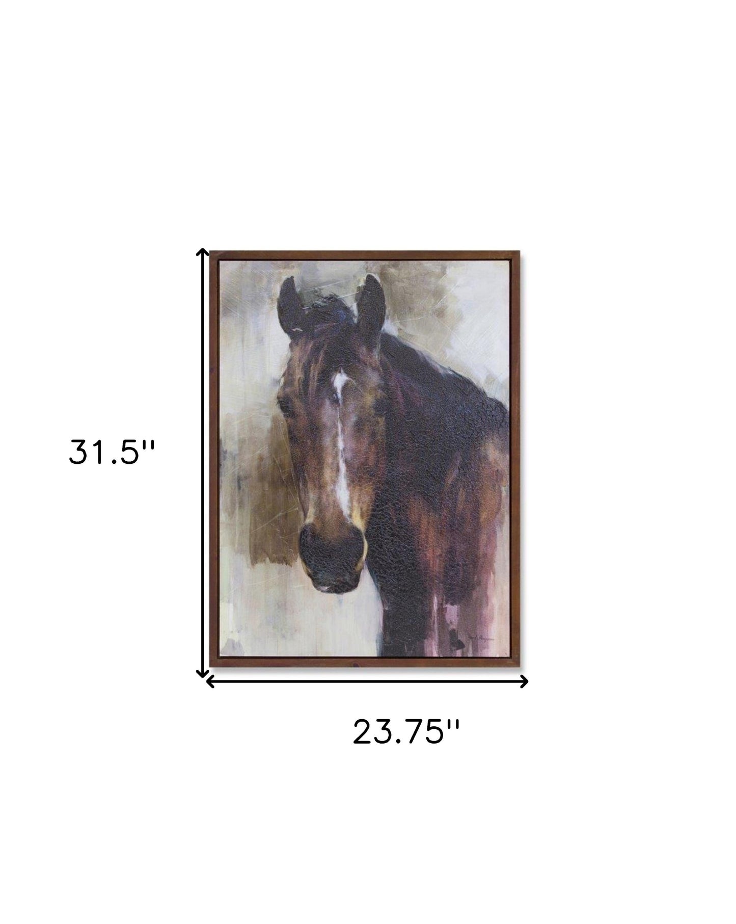 Brown Black And White Horse Wood Framed Art By Homeroots | Wall Decor | Modishstore - 5