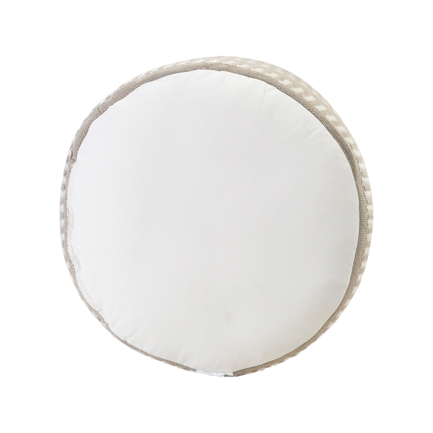 Brown Polyester Round Striped Indoor Outdoor Pouf Ottoman By Homeroots | Outdoor Ottomans | Modishstore - 8