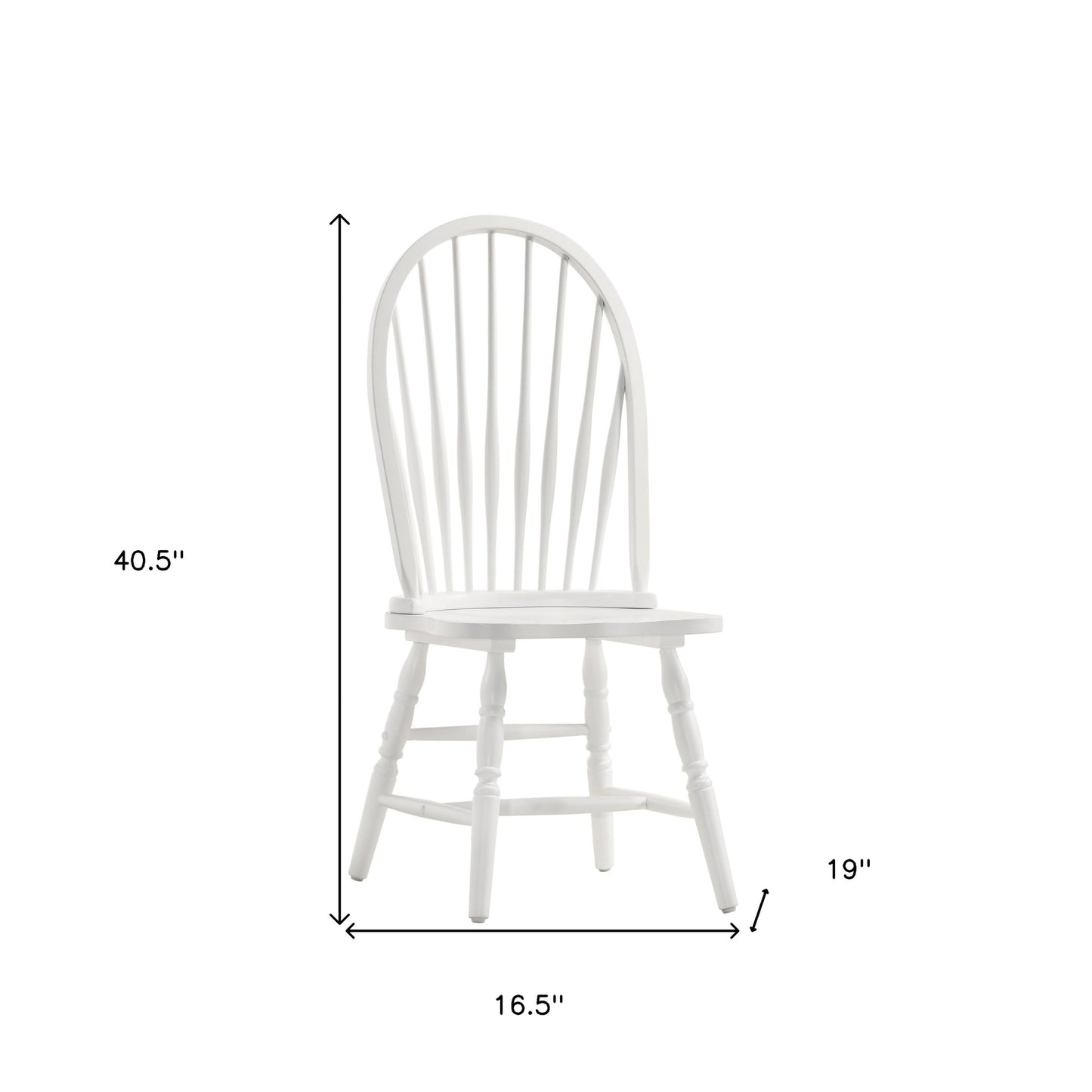 White Wood Windsor Back Dining Side Chair By Homeroots | Dining Chairs | Modishstore - 5