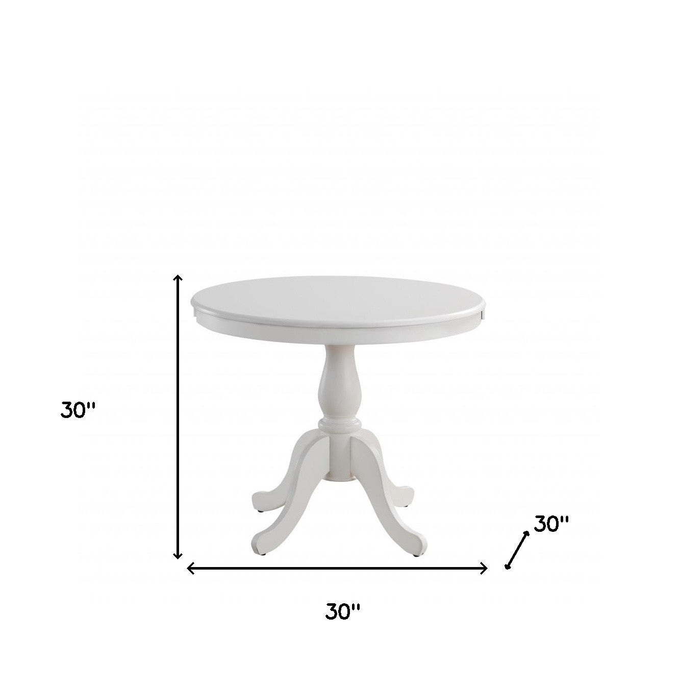 White Rounded Solid Manufactured Wood And Solid Wood Pedestal Base Dining Table By Homeroots | Dining Tables | Modishstore - 5