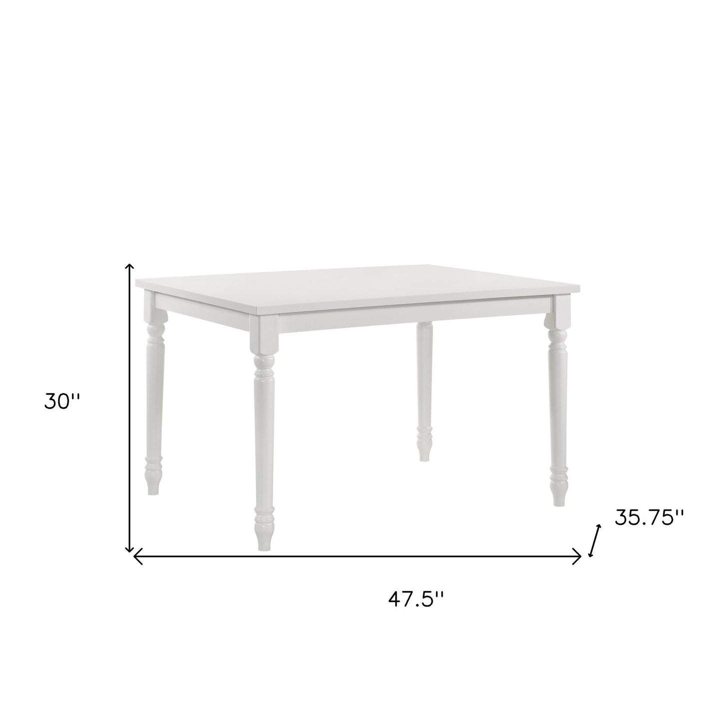 White Solid Wood Dining Table By Homeroots | Dining Tables | Modishstore - 4