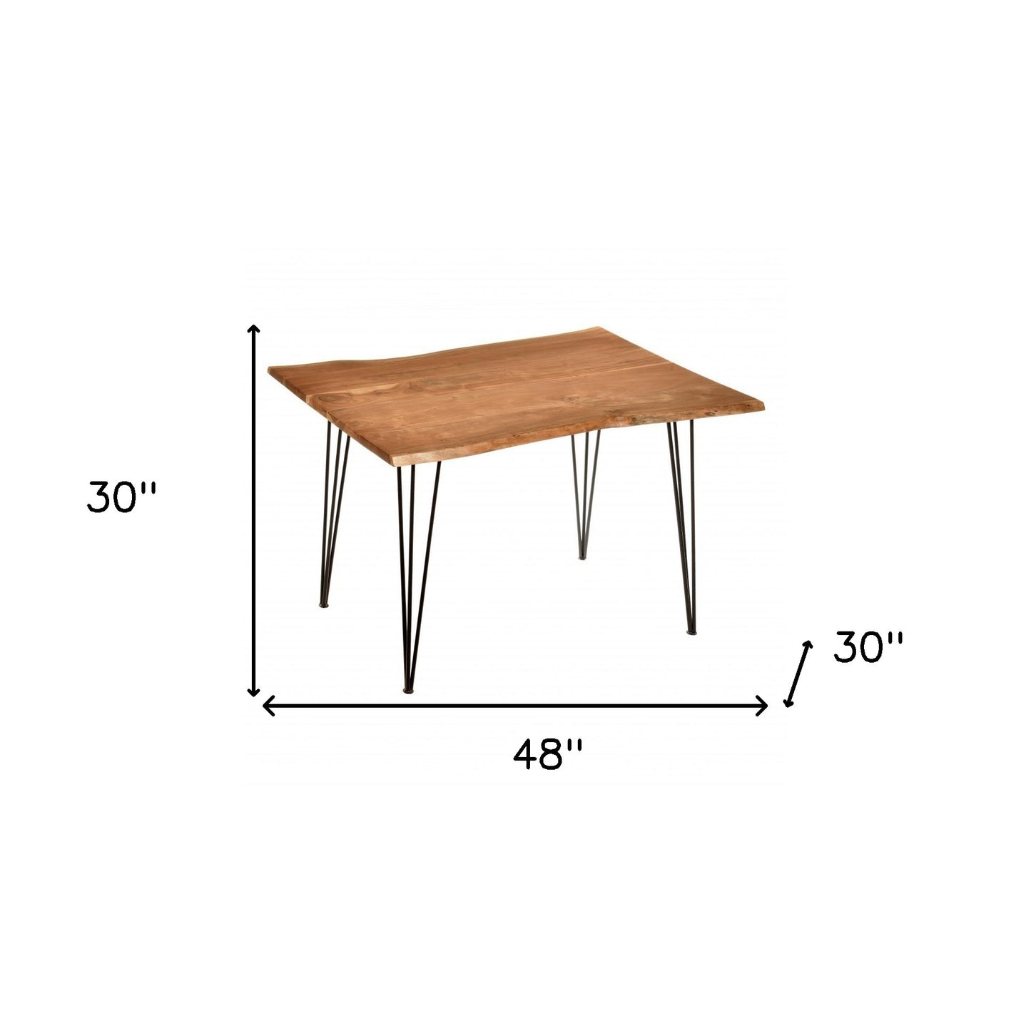 Brown And Black Solid Wood And Iron Dining Table By Homeroots | Dining Tables | Modishstore - 6