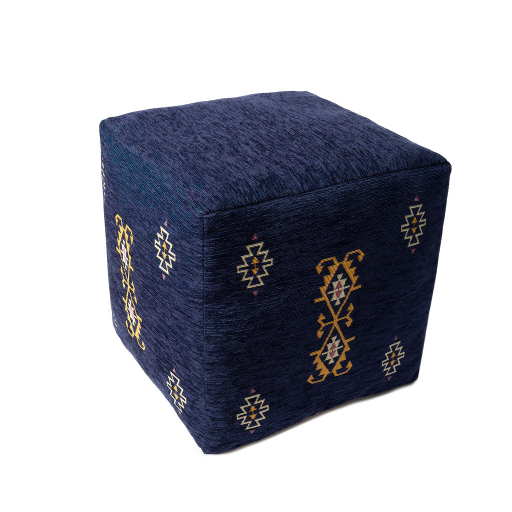 Blue Polyester Blend Ottoman By Homeroots | Ottomans | Modishstore - 8