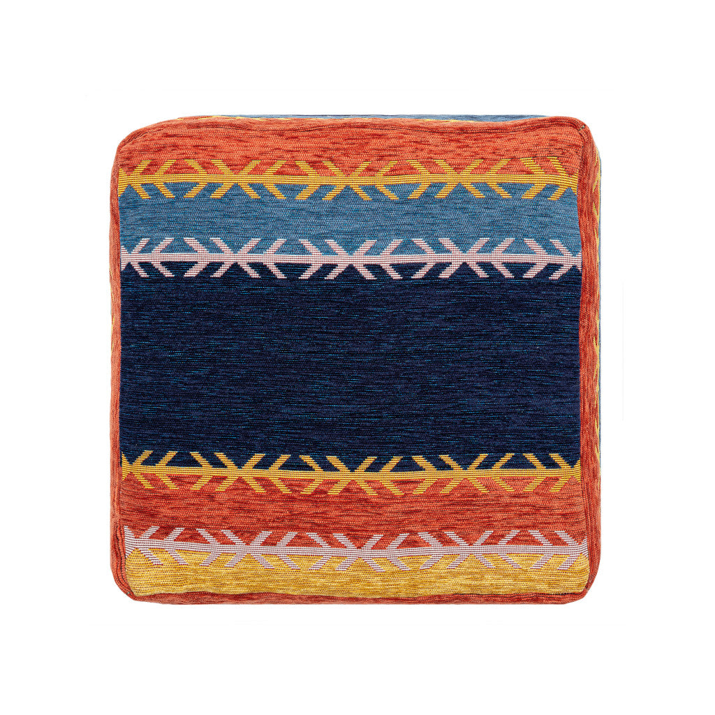 Multicolored Polyester Blend Ottoman By Homeroots | Ottomans | Modishstore - 8