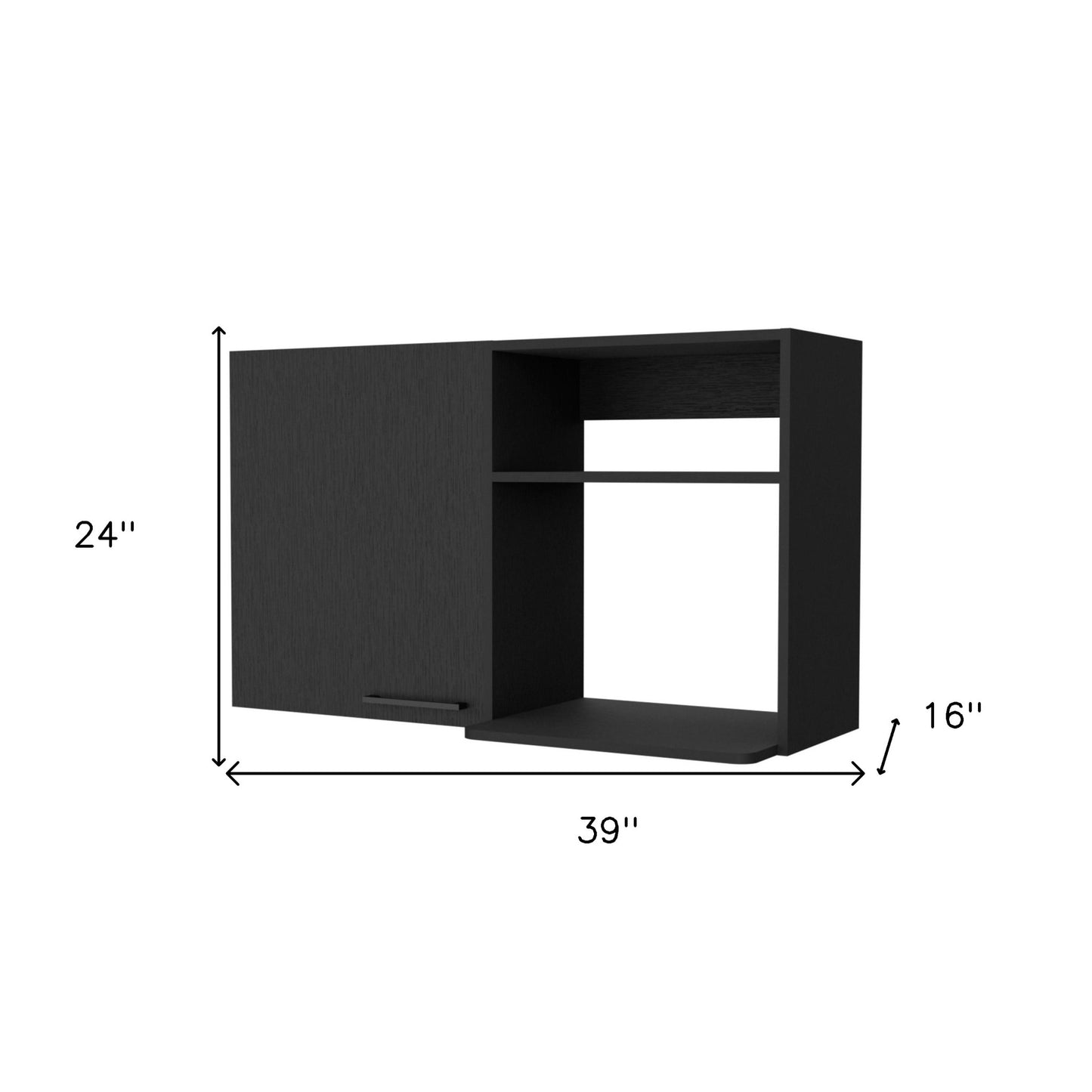 Black Accent Cabinet With Two Shelves By Homeroots | Cabinets | Modishstore - 8