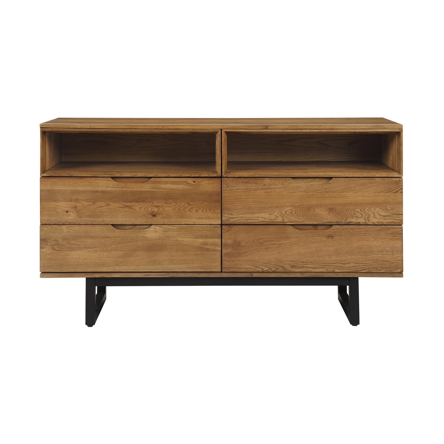 Brown Solid Wood Four Drawer Double Dresser By Homeroots | Dressers | Modishstore - 8