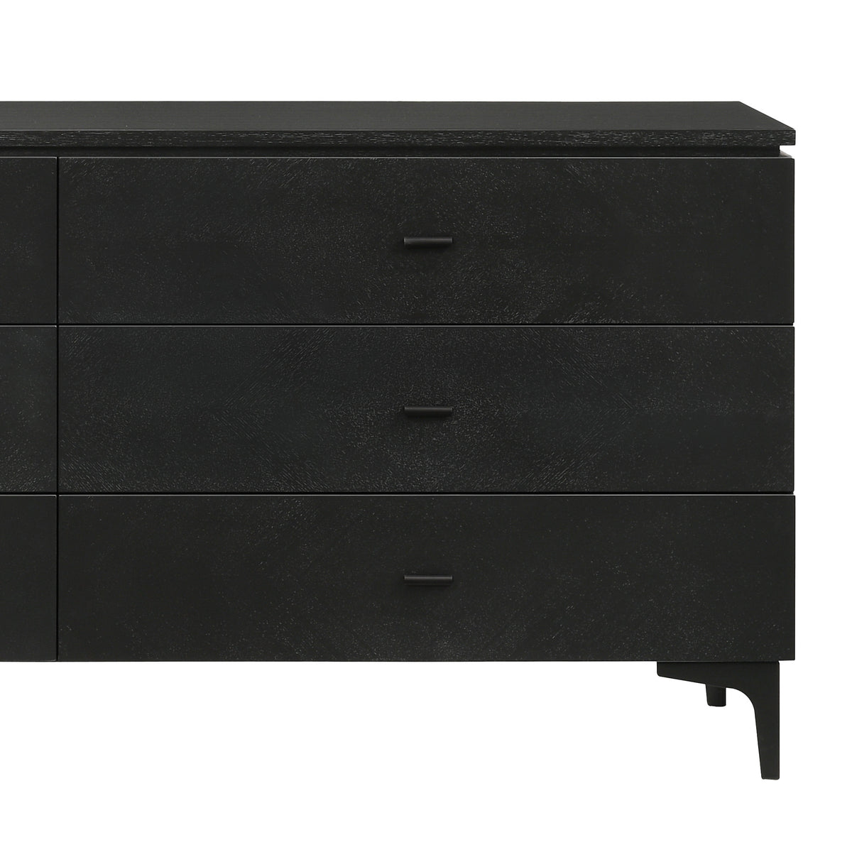 Black Six Drawer Double Dresser By Homeroots | Dressers | Modishstore - 8