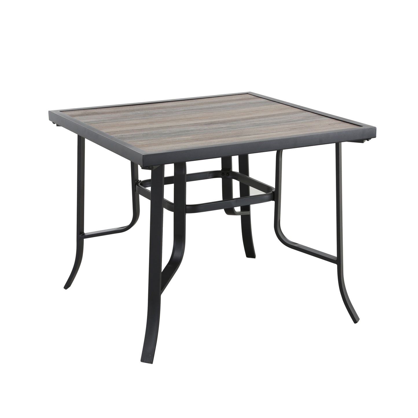 Brown and Black Square Metal Outdoor Dining Table By Homeroots | Outdoor Tables | Modishstore - 5