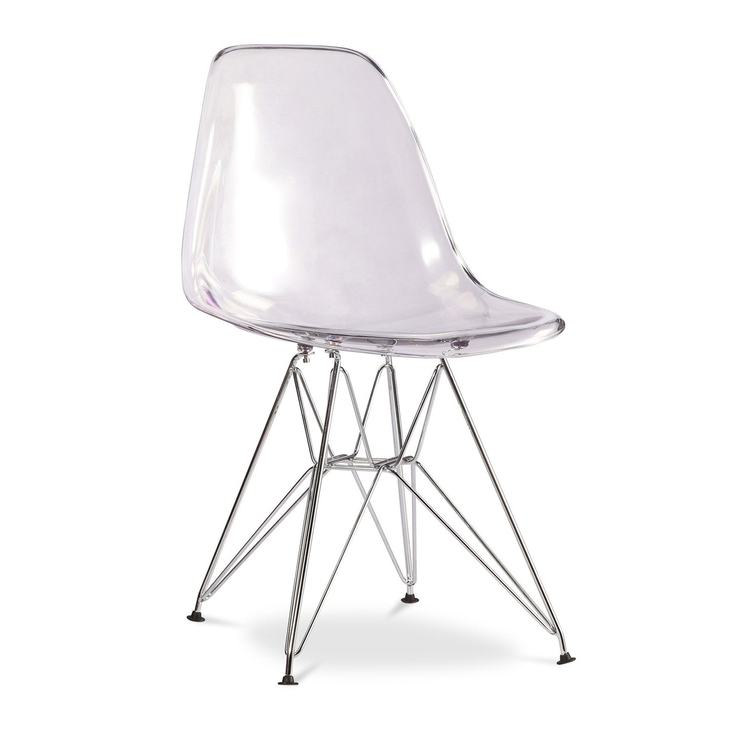 Clear and Silver Steel Dining Side Chair By Homeroots | Dining Chairs | Modishstore - 5
