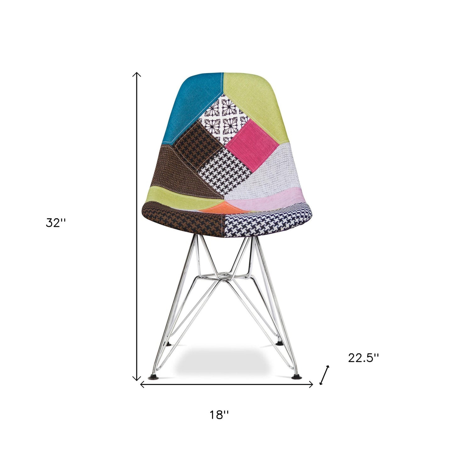 Brown Green and Pink And Silver Upholstered Fabric Dining Side Chair By Homeroots | Dining Chairs | Modishstore - 7