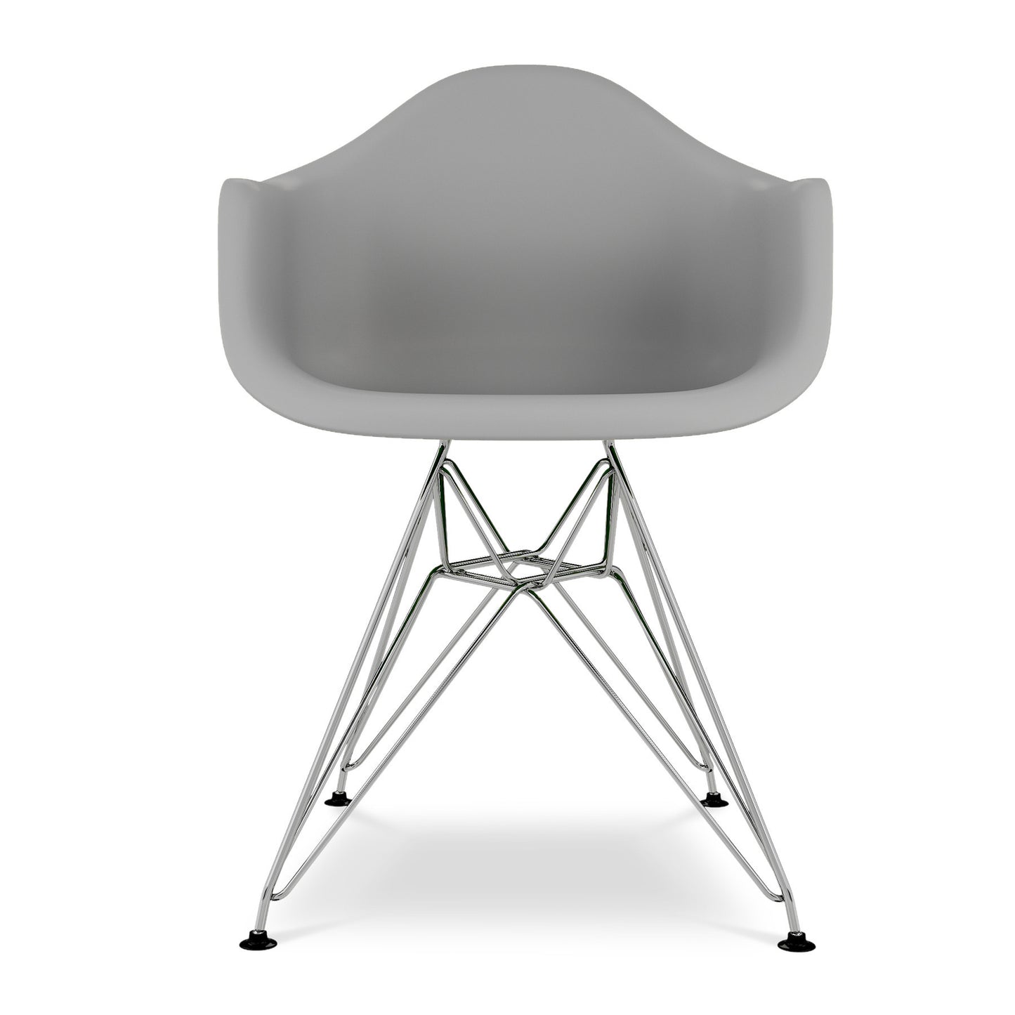 Gray And Silver Heavy Duty Plastic Dining Arm Chair By Homeroots | Dining Chairs | Modishstore - 8