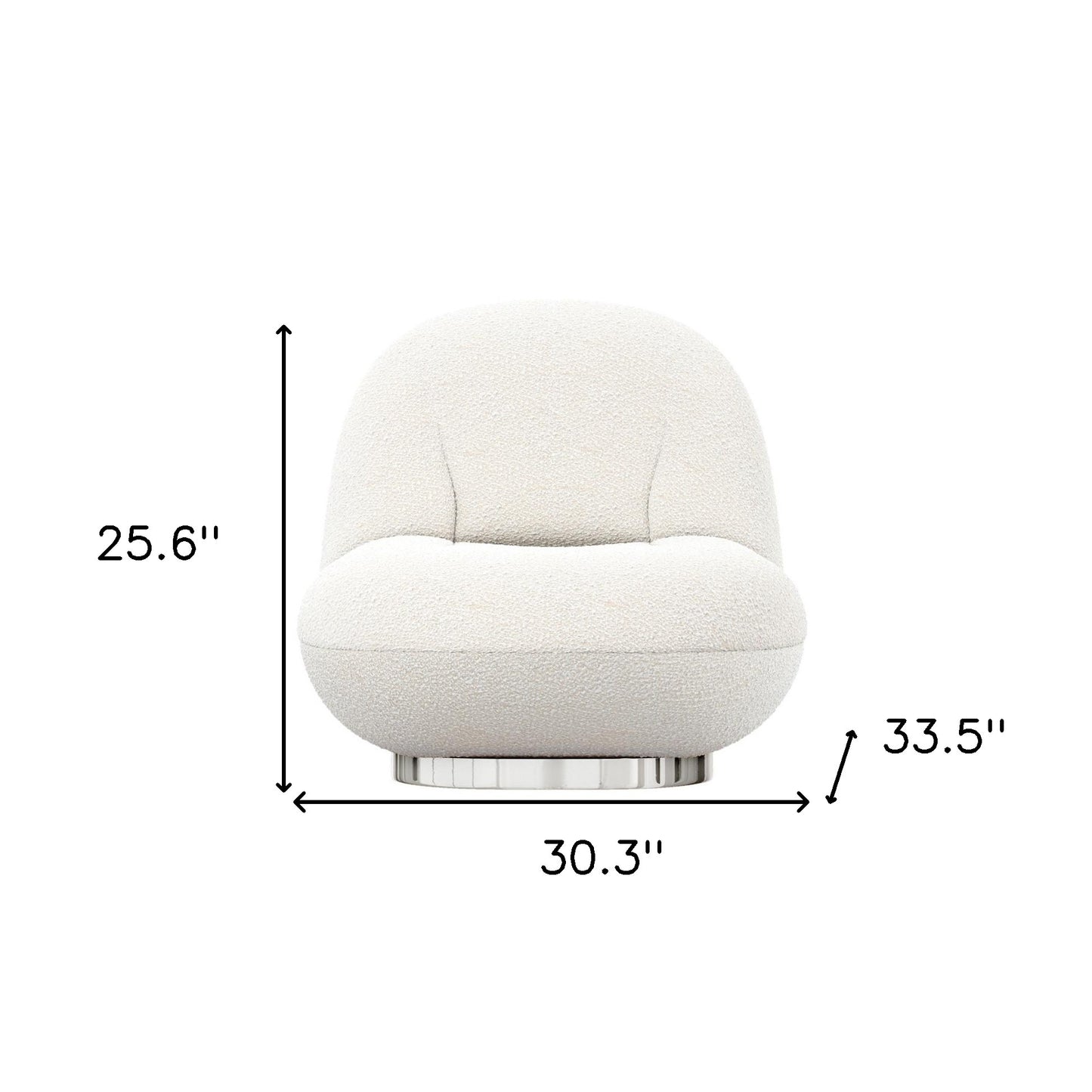 White and Silver Boucle Slipper Chair By Homeroots | Accent Chairs | Modishstore - 8