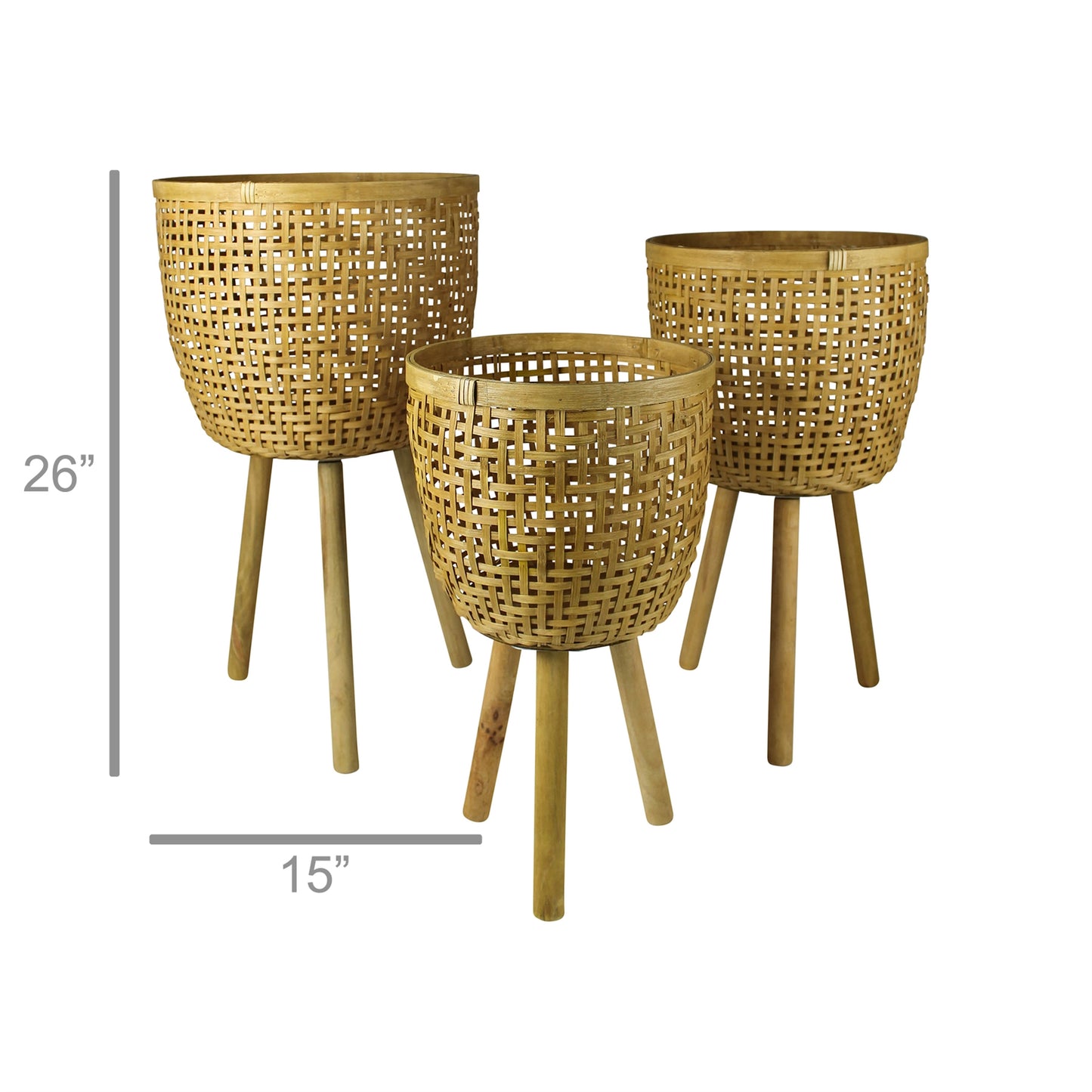 Acoma Baskets, Rattan - Set of 3 By HomArt | Bins, Baskets & Buckets | Modishstore - 5