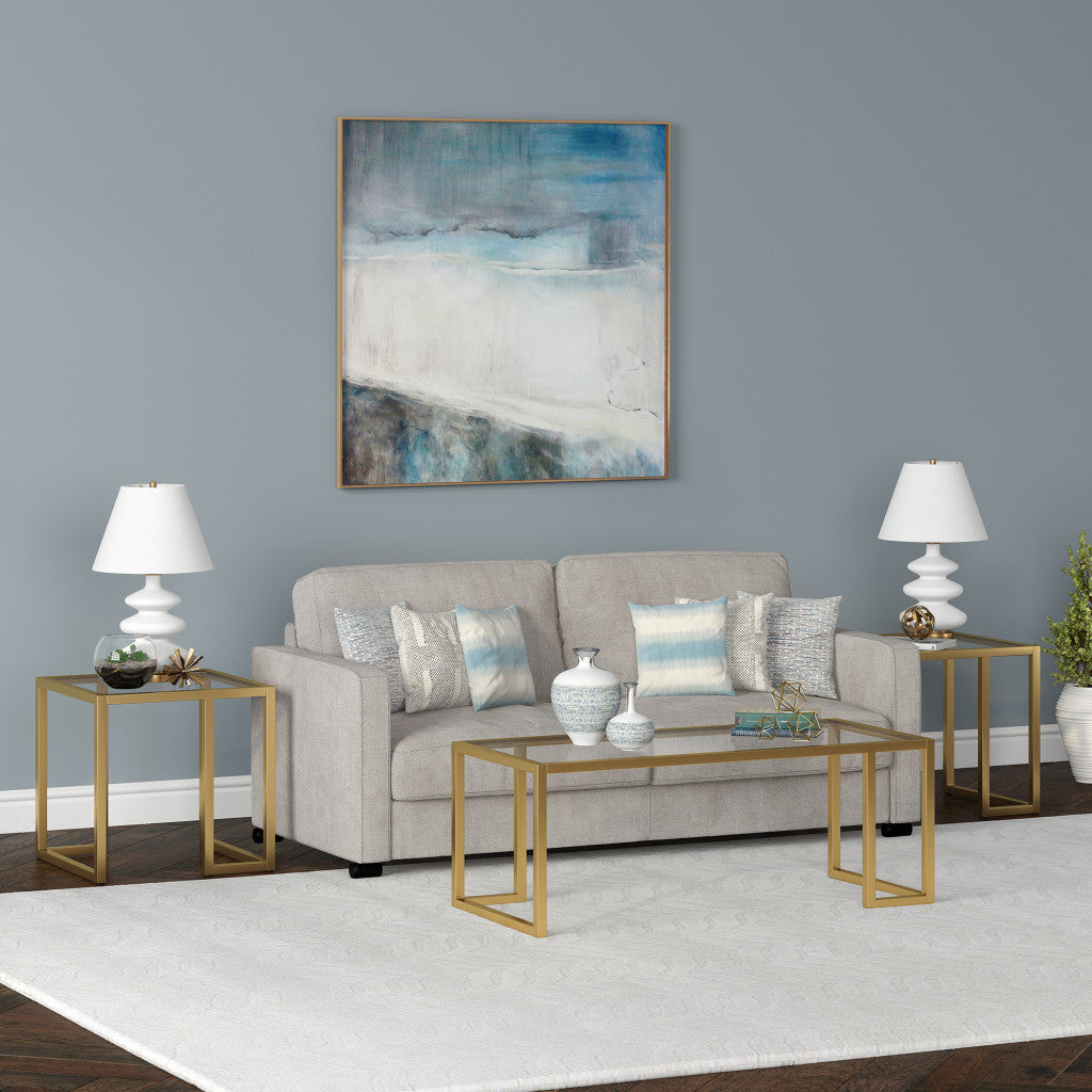 Gold Glass And Steel Coffee Table By Homeroots | Coffee Tables | Modishstore - 8