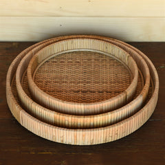 Cayman Tray, Rattan - Small - Natural Set Of 2 By HomArt