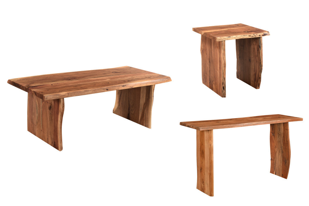 Brown Solid Wood Sled Coffee Table By Homeroots | Coffee Tables | Modishstore - 8