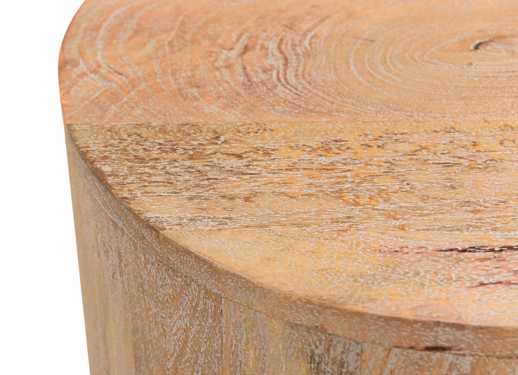 Natural Solid Wood Round End Table By Homeroots | End Tables | Modishstore - 8