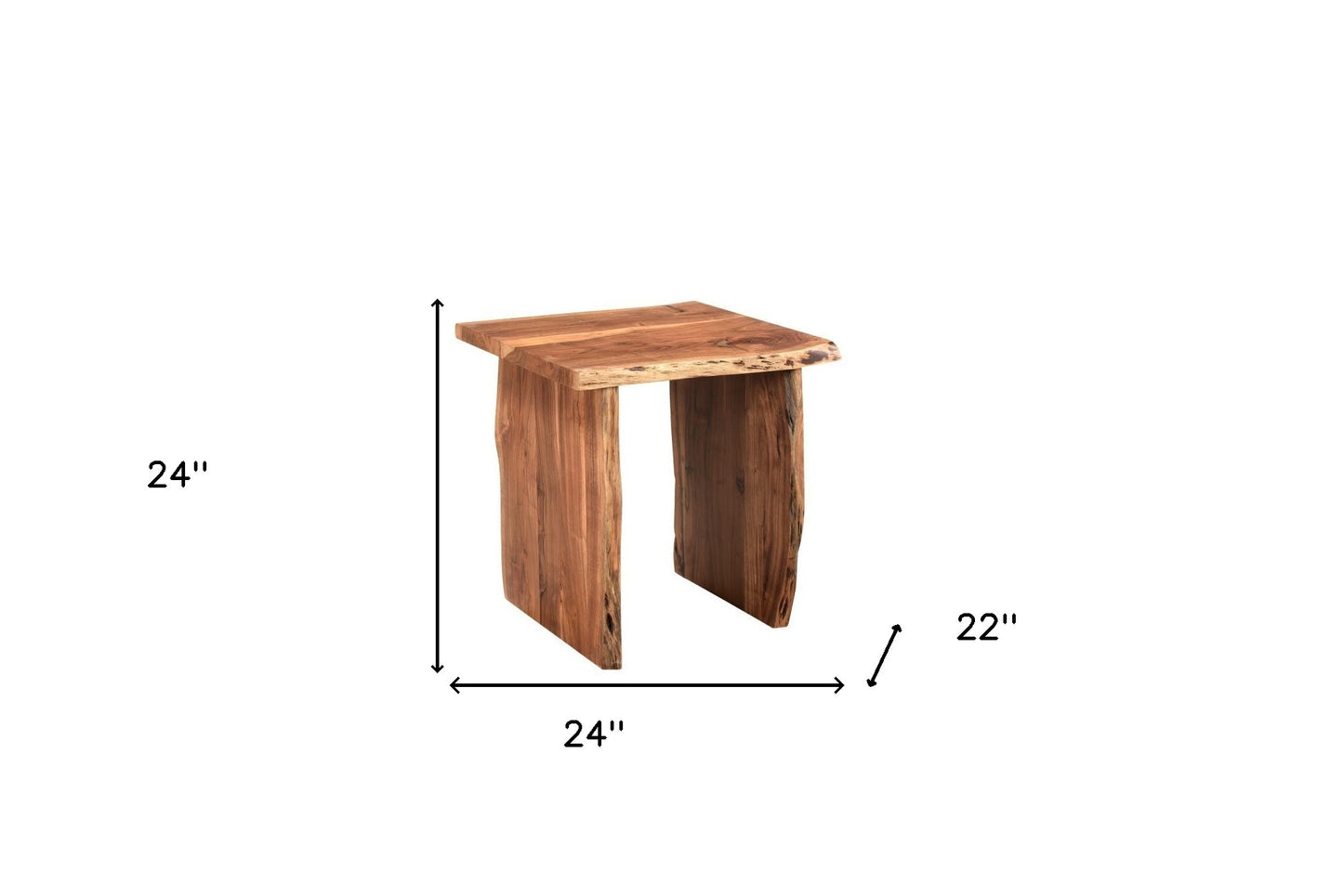 Brown Solid Wood Square End Table By Homeroots | End Tables | Modishstore - 7