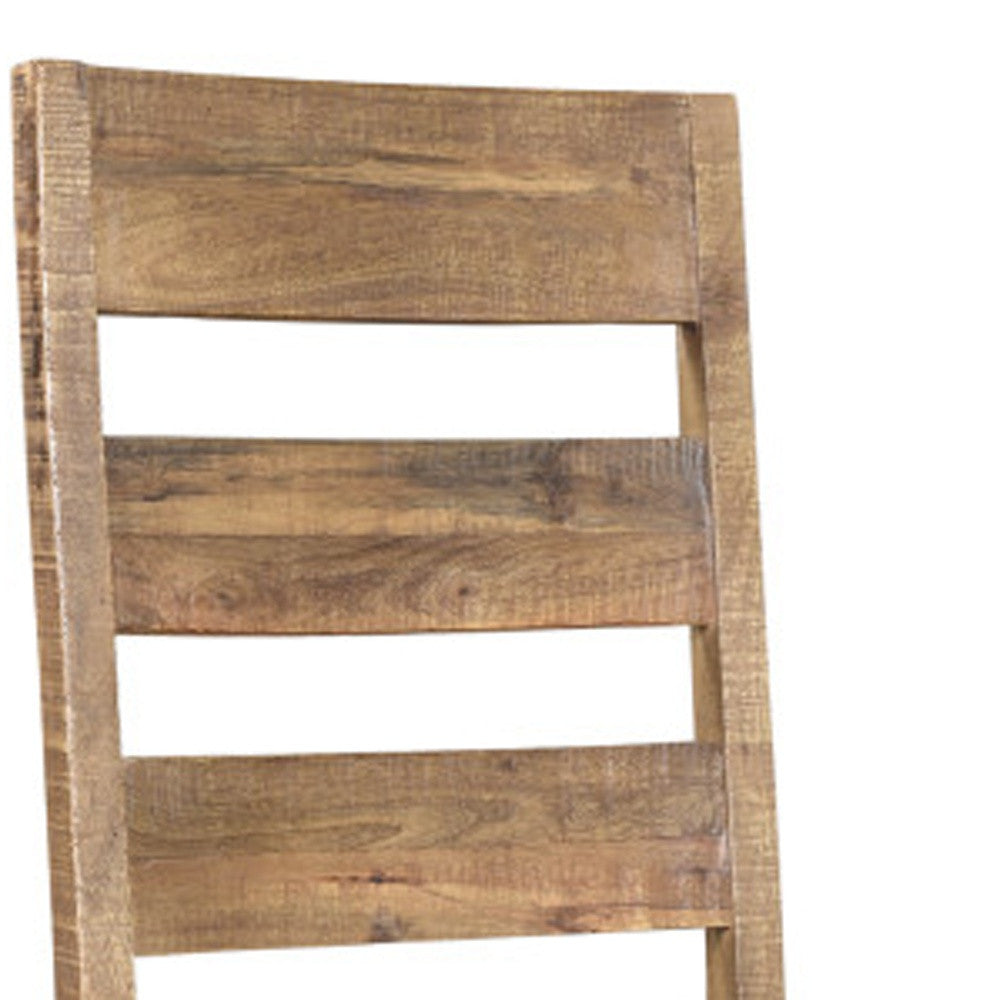 Set of Two Beige And Brown Upholstered Fabric Ladder Back Dining Side Chairs By Homeroots | Dining Chairs | Modishstore - 8