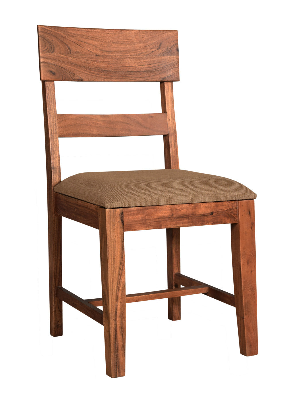 Set of Two Brown Upholstered Fabric Slat Back Dining Side Chairs By Homeroots | Dining Chairs | Modishstore - 8