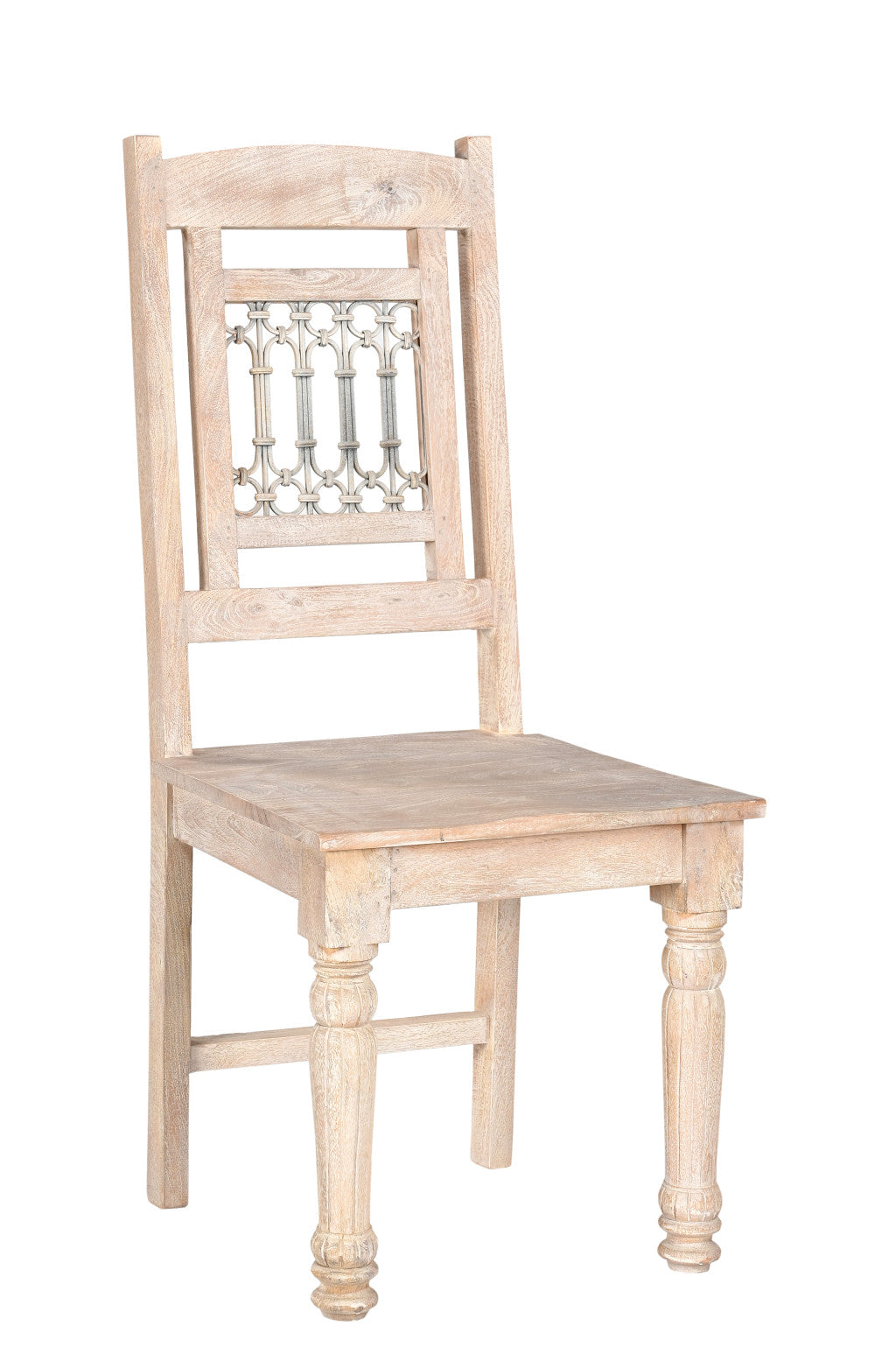Set of Two White Wood Slat Back Dining Side Chairs By Homeroots | Dining Chairs | Modishstore - 8