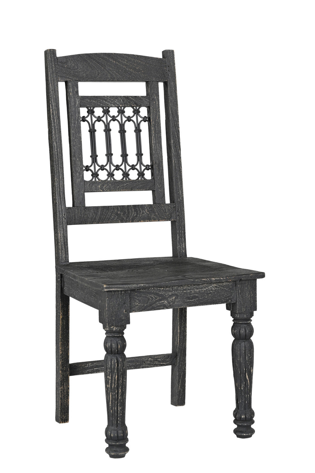 Set of Two Black Wood Slat Back Dining Side Chairs By Homeroots | Dining Chairs | Modishstore - 8