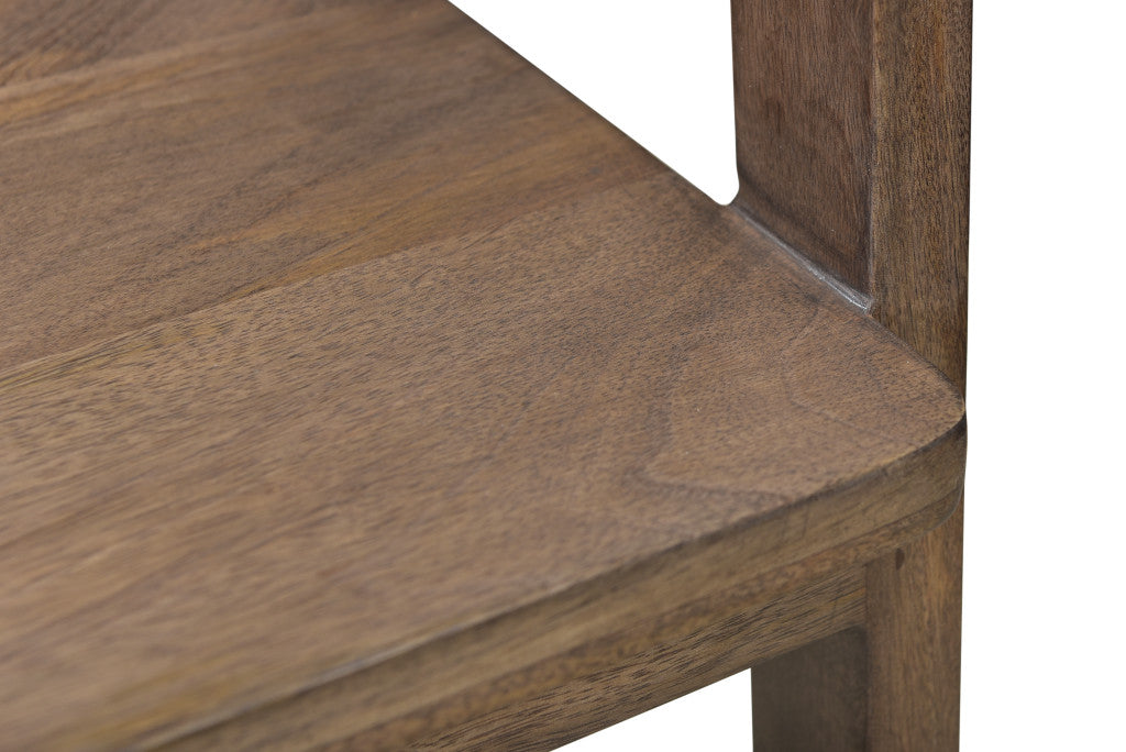 Dark Brown Solid Wood Open Back Dining Arm Chair By Homeroots | Dining Chairs | Modishstore - 8