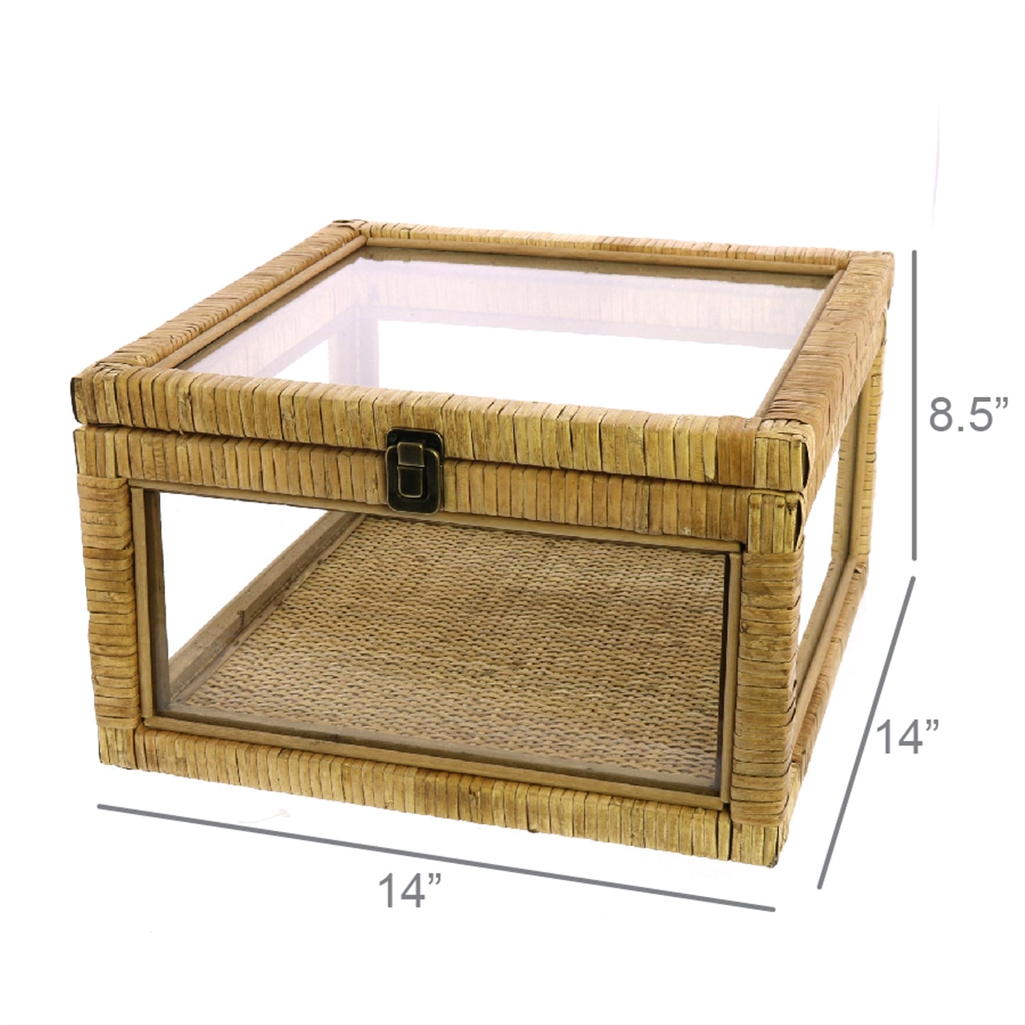 Cayman Rattan and Glass Case By HomArt | Display Cases | Modishstore - 2