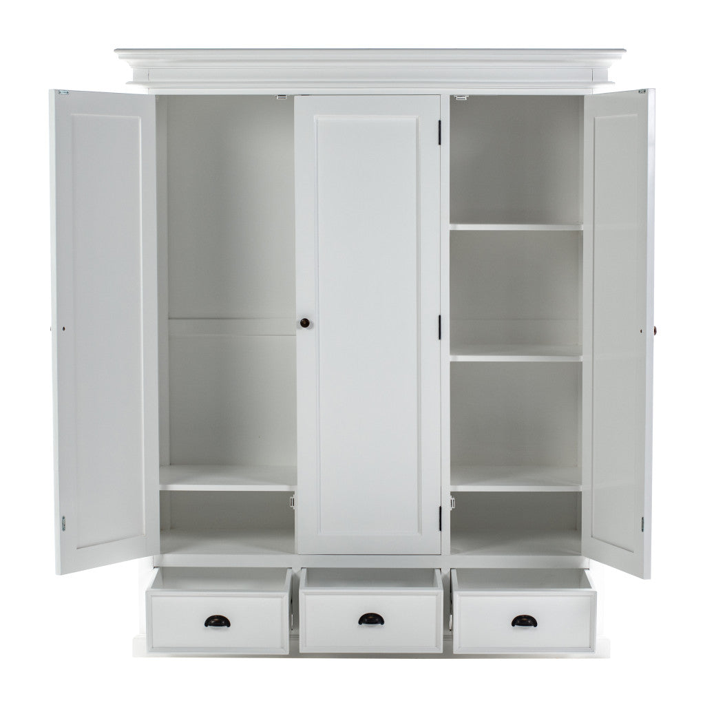 Off White Solid Wood Frame Standard Curio Cabinet With Six Shelves By Homeroots | Cabinets | Modishstore - 7