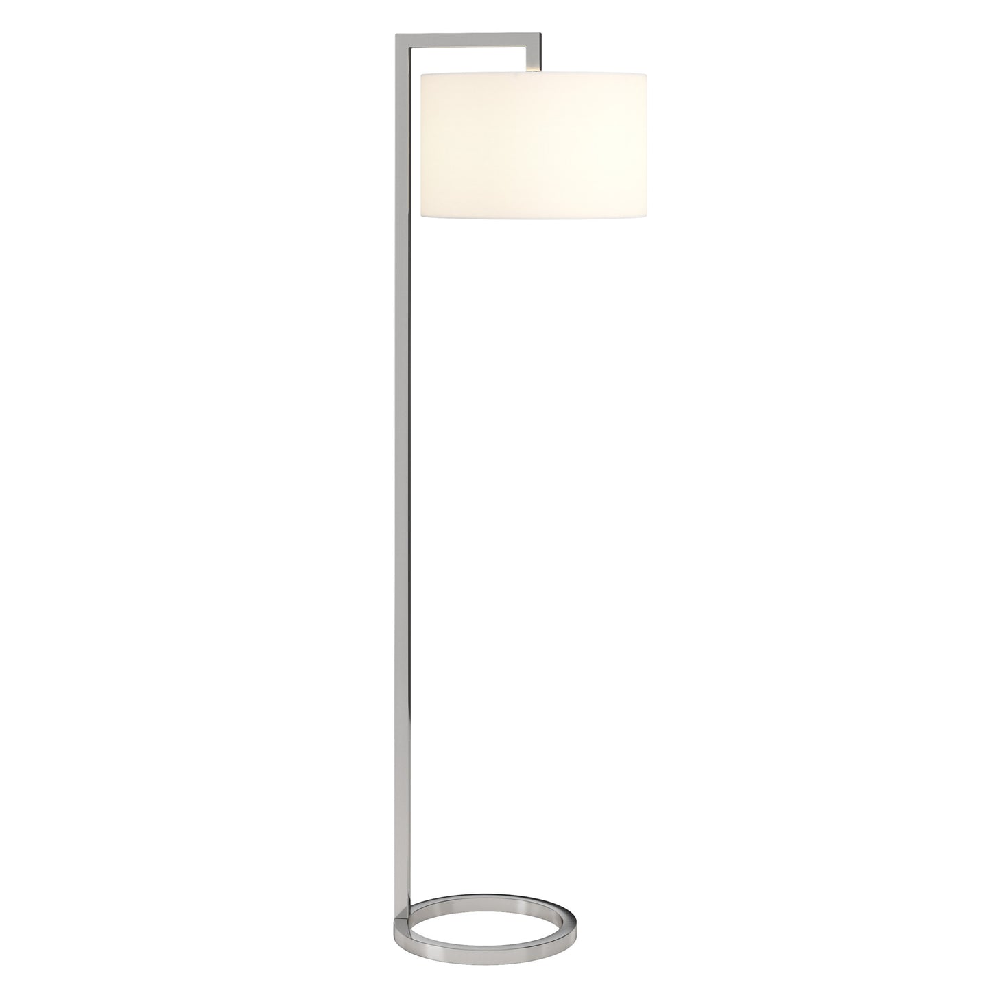 Nickel Traditional Shaped Floor Lamp With White Frosted Glass Drum Shade By Homeroots | Floor Lamps | Modishstore - 8