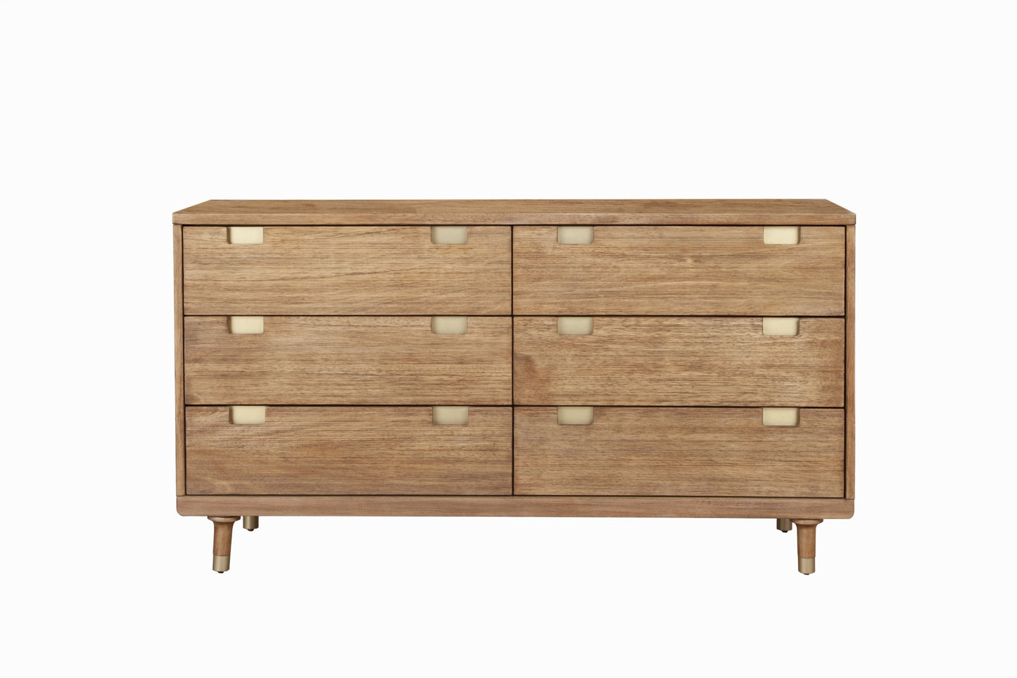 Sandy Brown Solid Wood Six Drawer Double Dresser By Homeroots | Dressers | Modishstore - 5