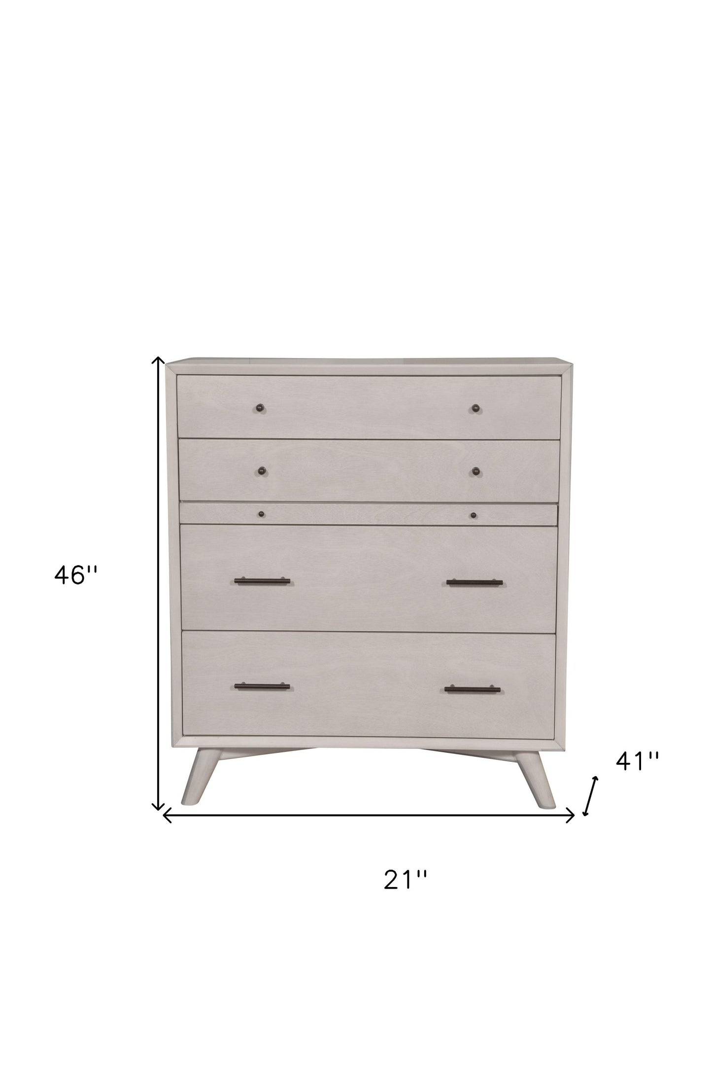 Gray Solid Wood Four Drawer Chest By Homeroots | Dressers | Modishstore - 6