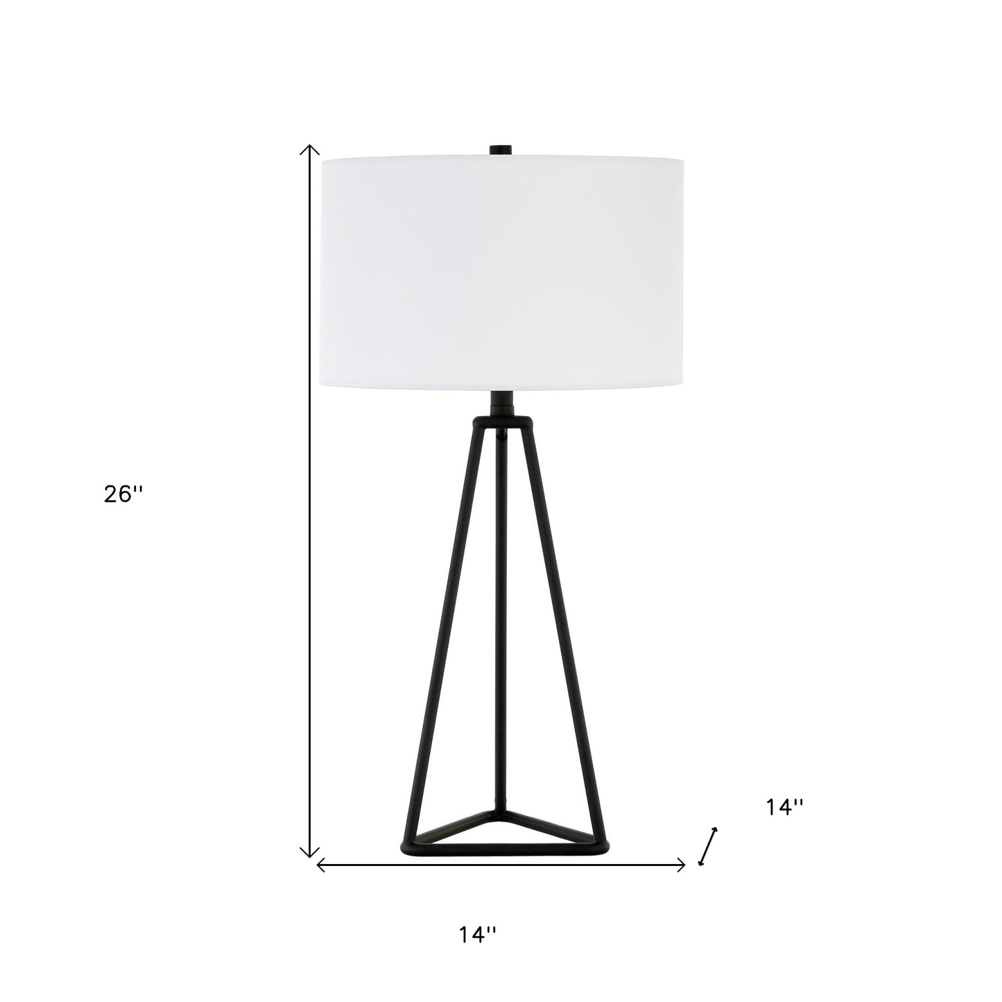Black Metal Table Lamp With White Drum Shade By Homeroots | Table Lamps | Modishstore - 8