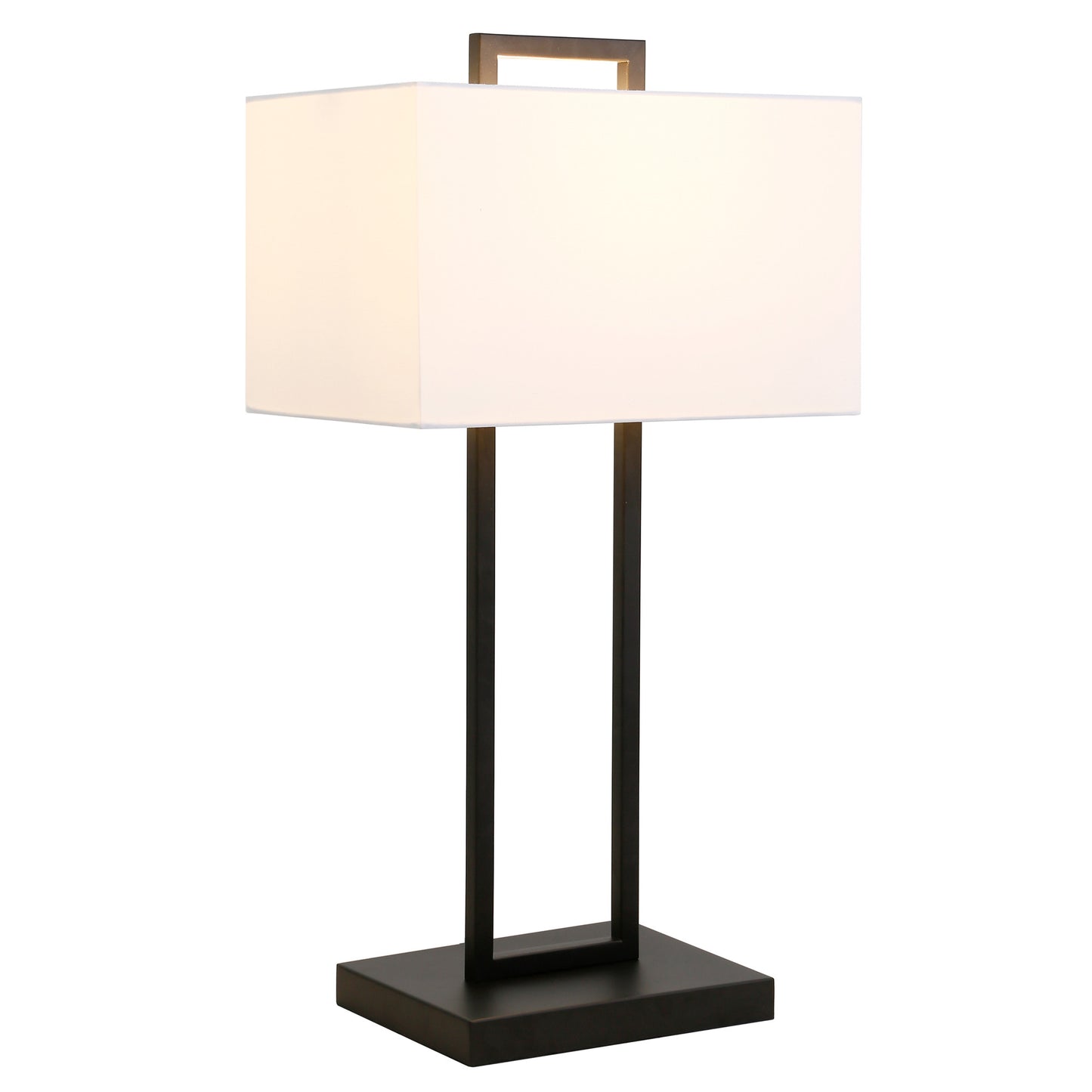Black Metal Table Lamp With White Shade By Homeroots | Table Lamps | Modishstore - 8