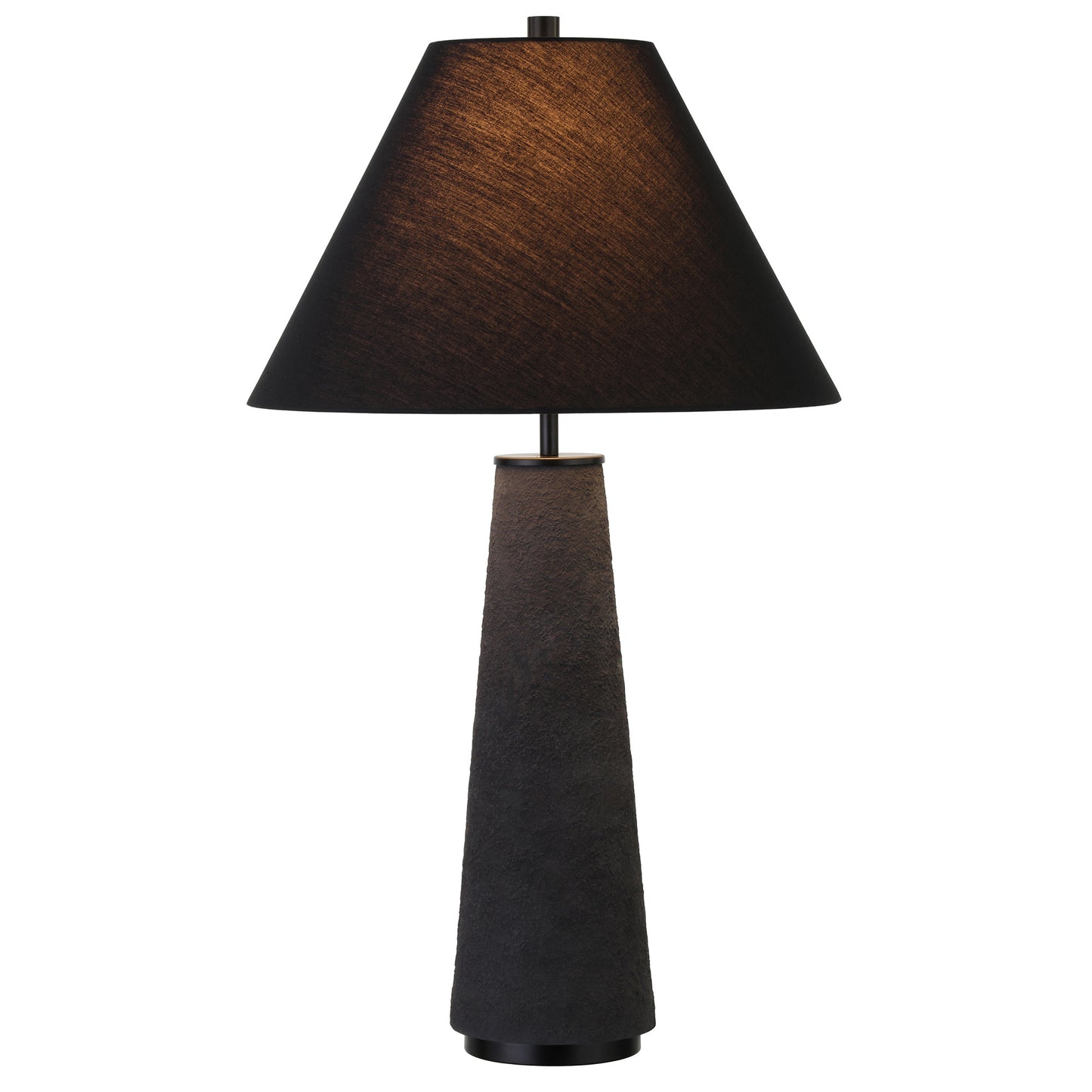Black Ceramic Table Lamp With Black Cone Shade By Homeroots | Table Lamps | Modishstore - 6