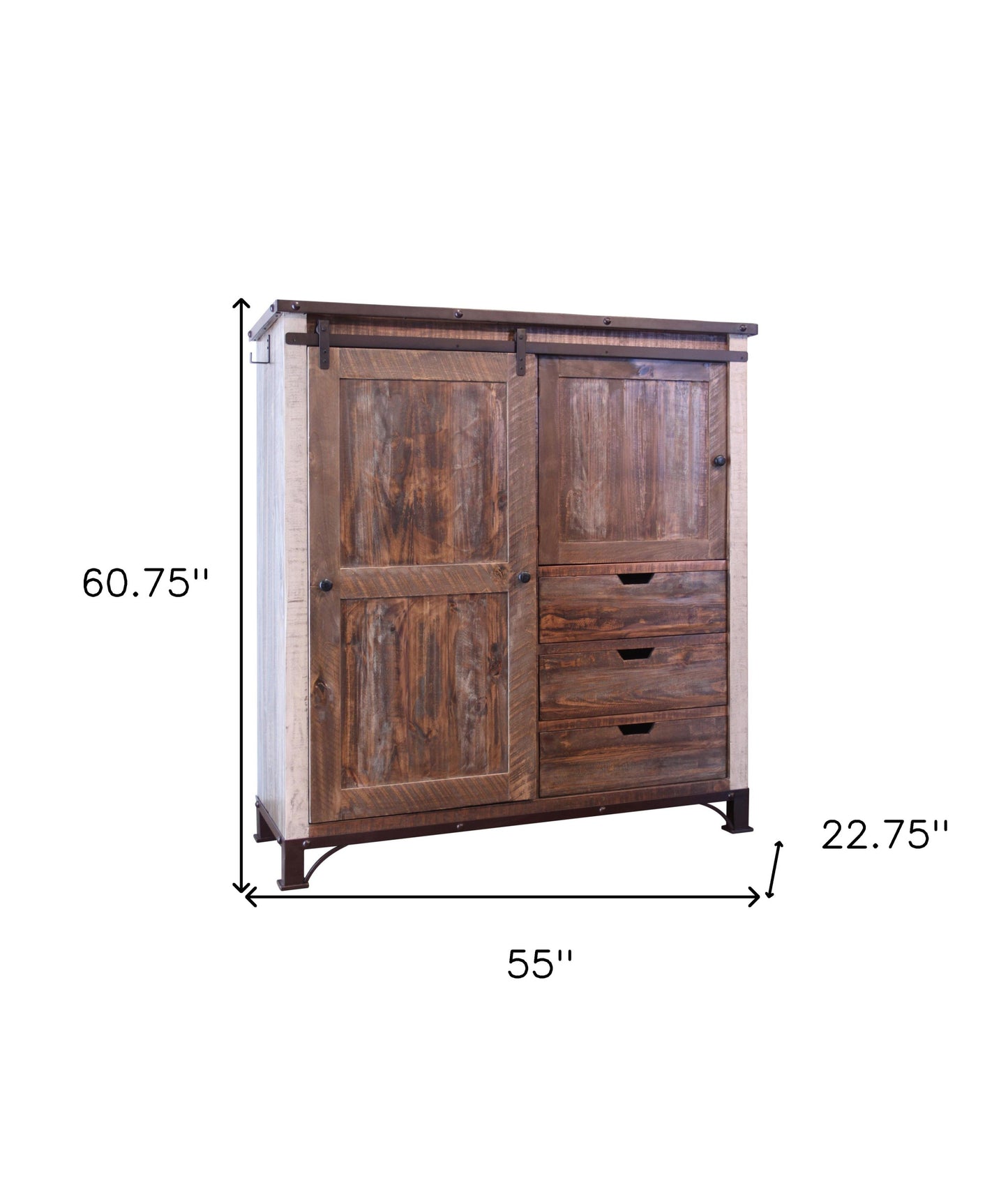 Brown Solid Wood Three Drawer Gentlemans Chest By Homeroots | Dressers | Modishstore - 6