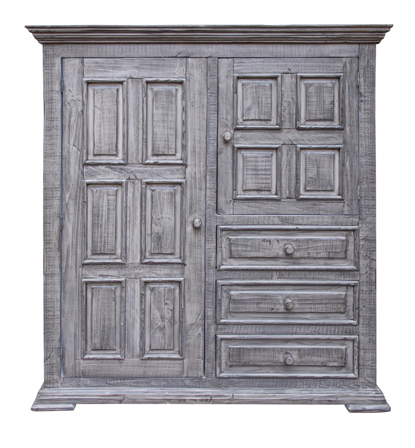 Gray Solid Wood Three Drawer Gentlemans Chest By Homeroots | Dressers | Modishstore - 6