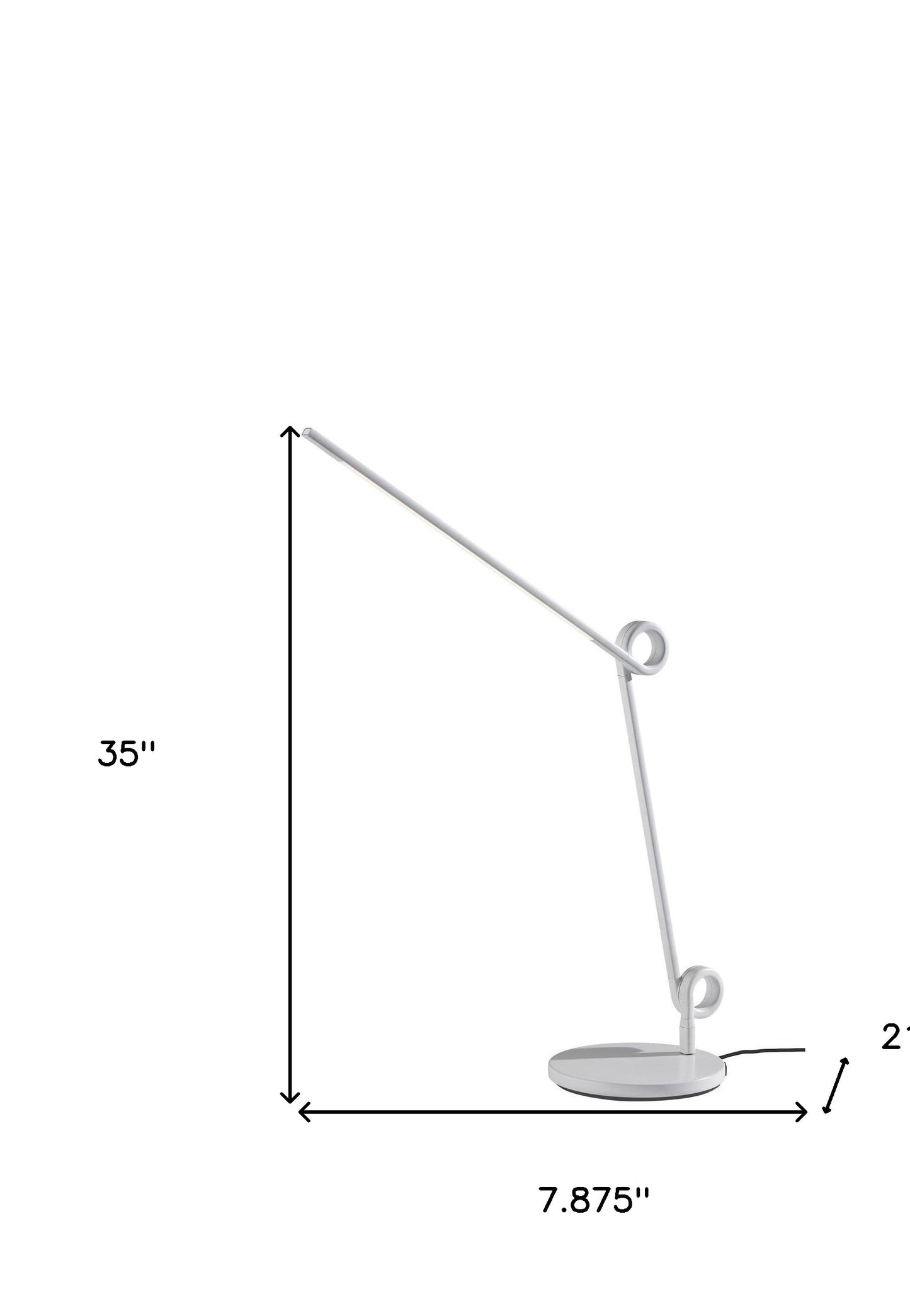 White Metal Novelty Desk Table Lamp By Homeroots | Table Lamps | Modishstore - 4