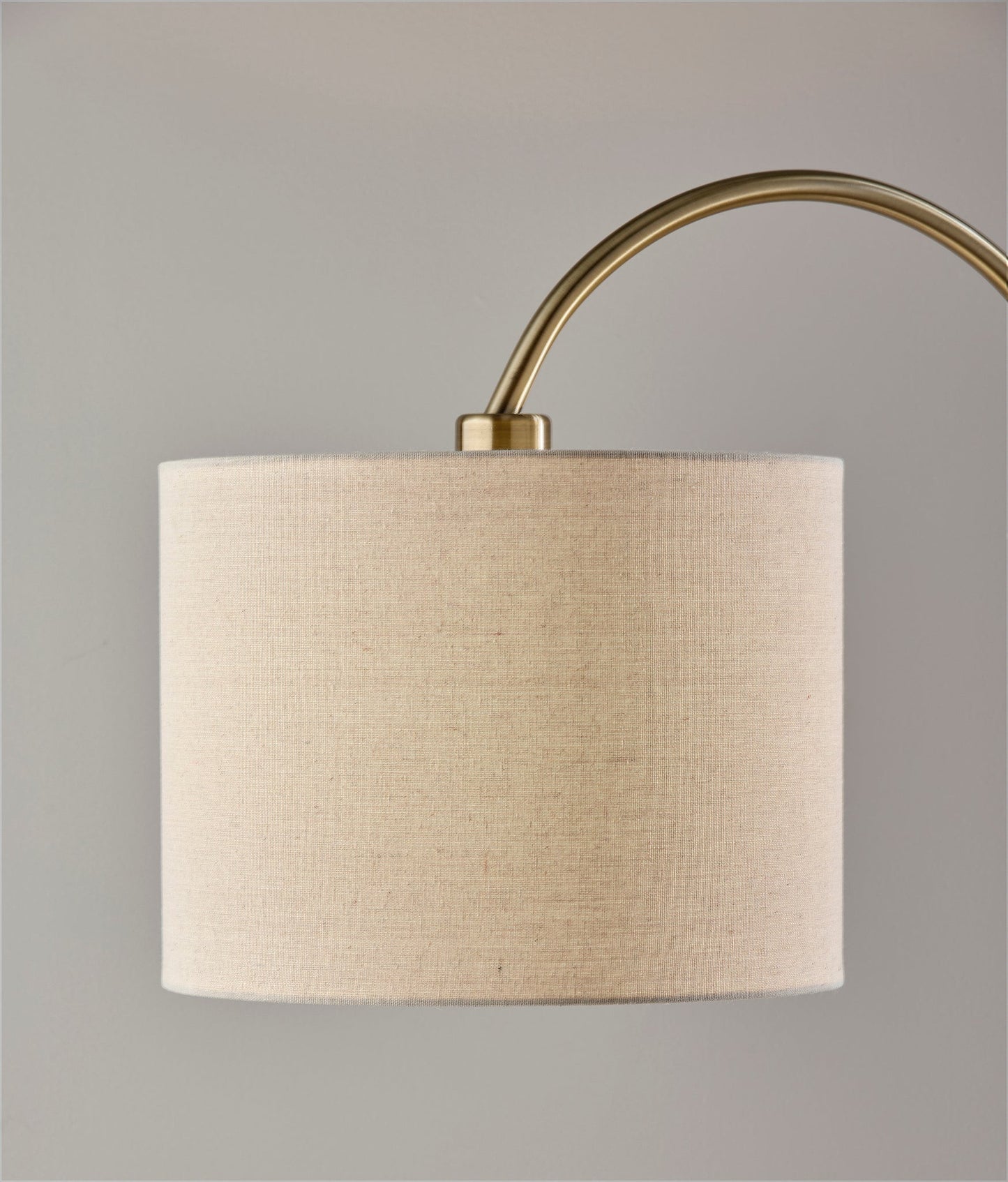 Antiqued Brass Metal Adjustable Arched Lamp With Beige Drum Shade By Homeroots | Table Lamps | Modishstore - 8