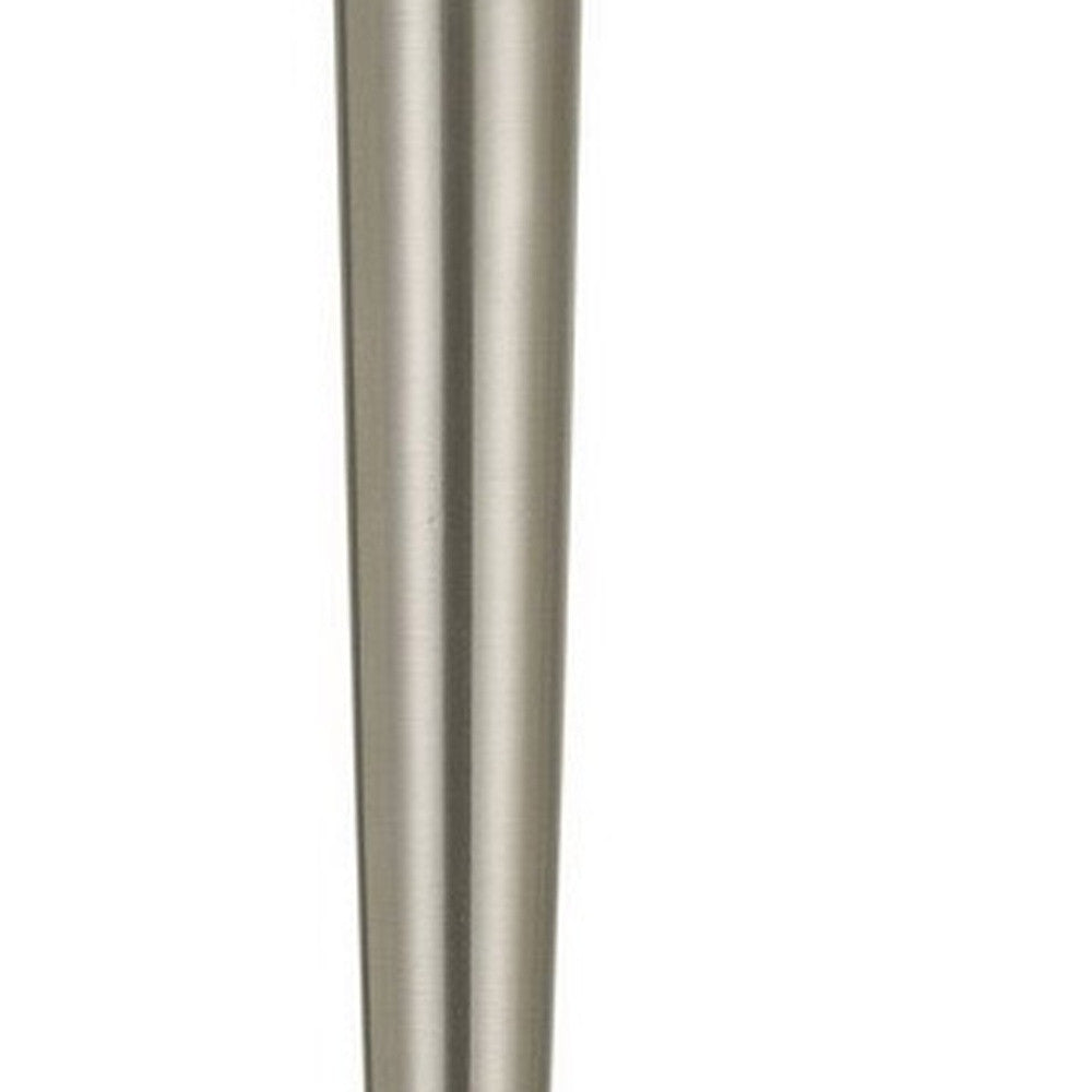 Nickel Metal Usb Table Lamp With Off White Empire Shade By Homeroots | Table Lamps | Modishstore - 3