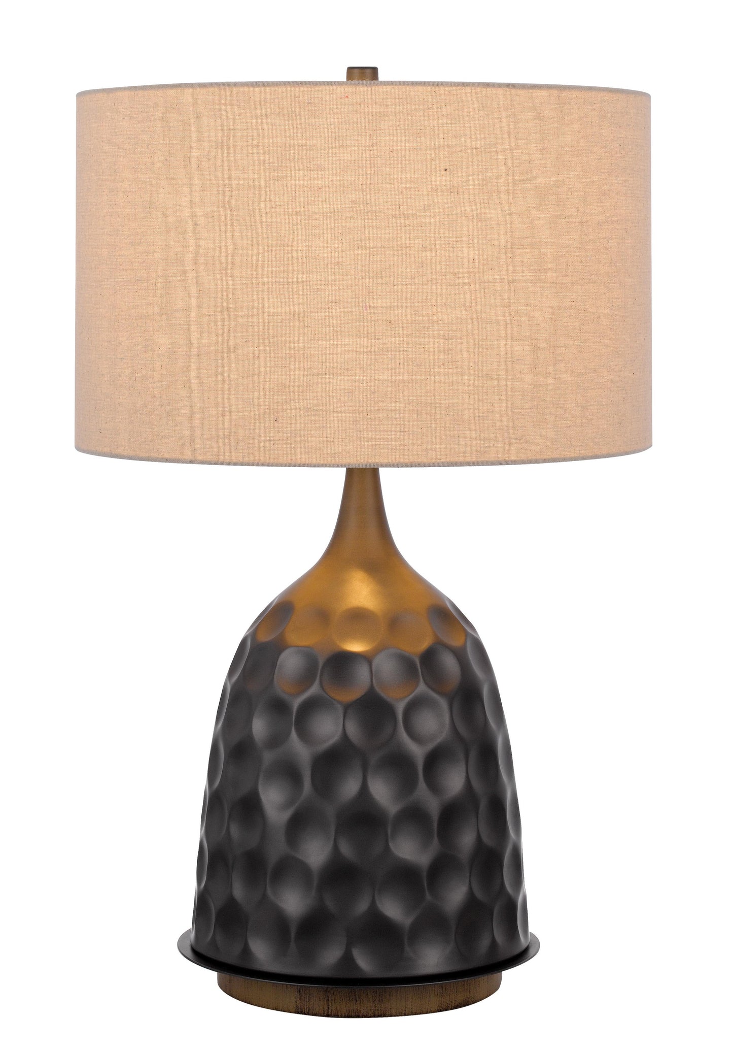 Gray Metal Table Lamp With Brown Drum Shade By Homeroots | Table Lamps | Modishstore - 7