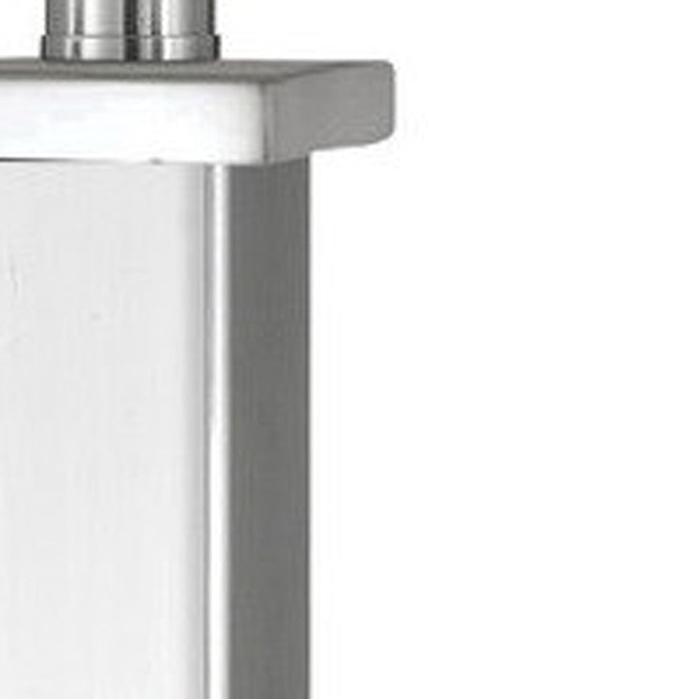 Nickel Metal USB Table Lamp With White Shade By Homeroots | Table Lamps | Modishstore - 5